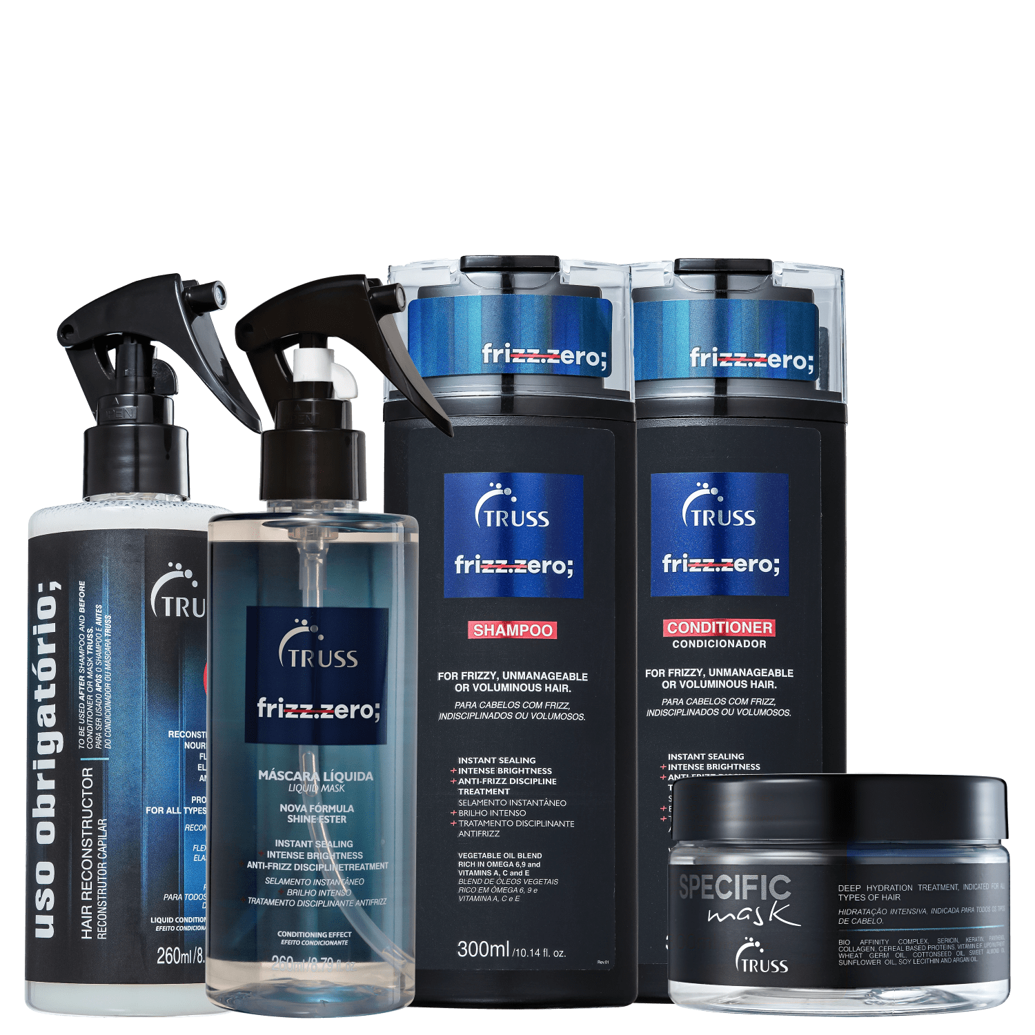 Kit TRUSS Frizz Zero + Specific Mask + Uso Obrigatório (5 Produtos)