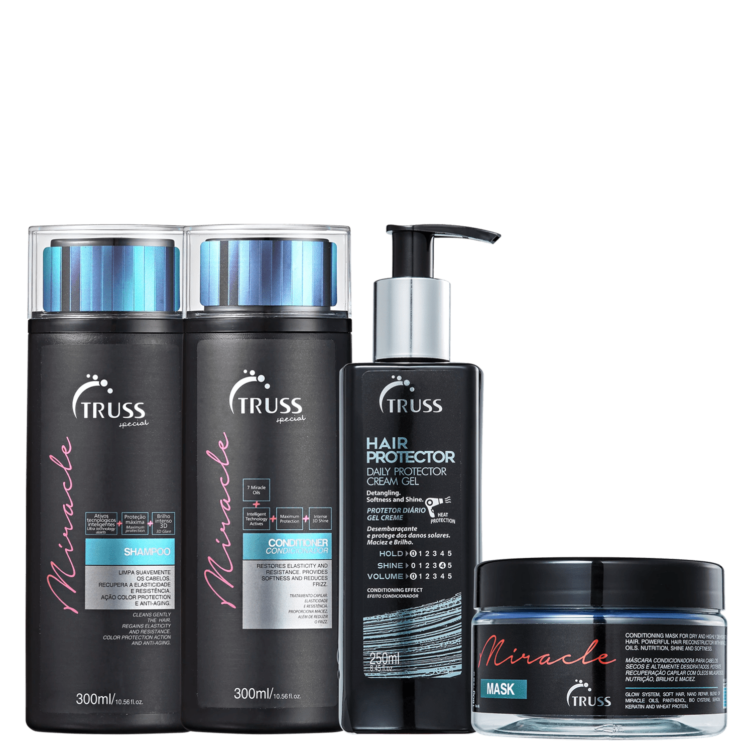 Kit TRUSS Miracle + Hair Protector (4 Produtos)