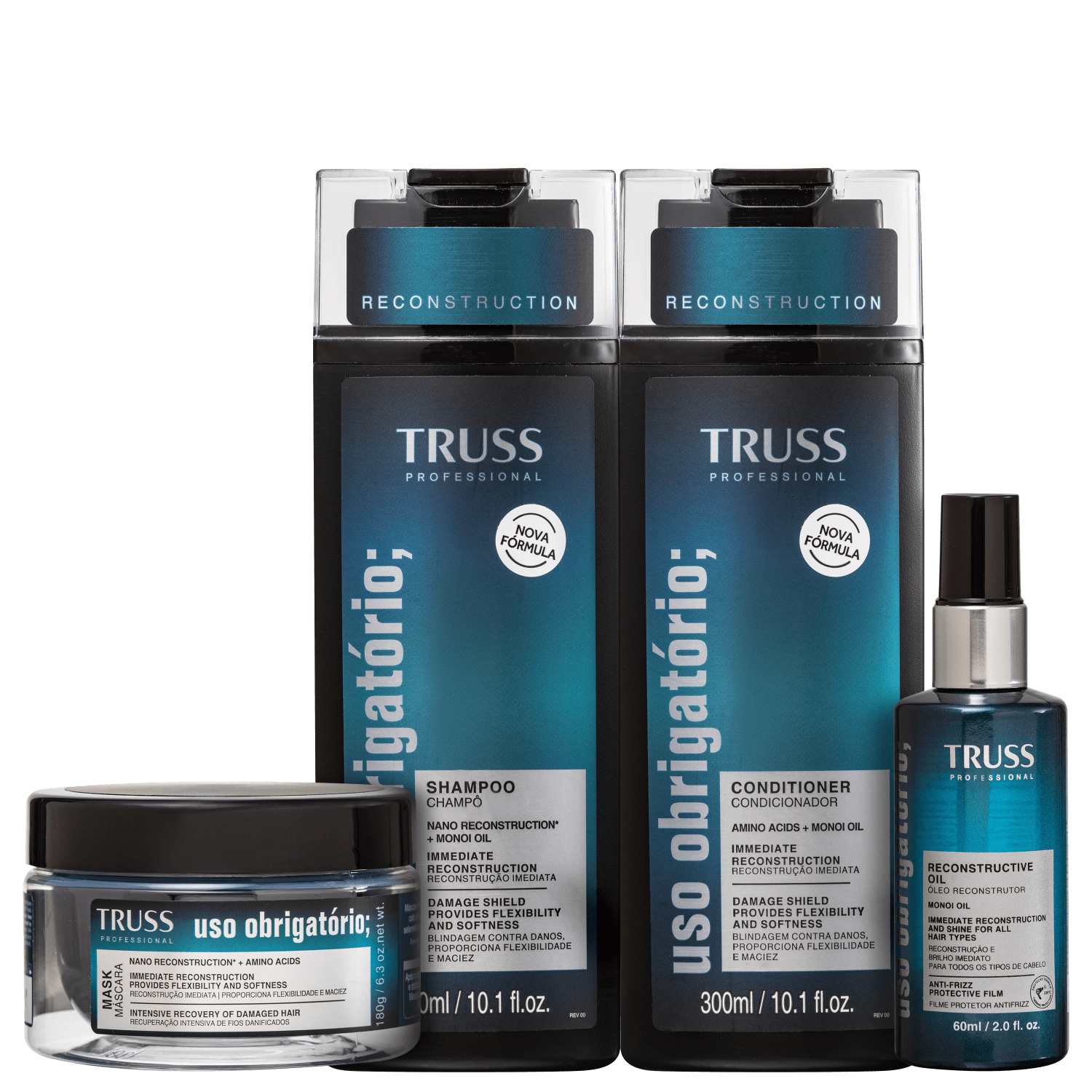 Kit TRUSS Uso Obrigatório Força e Brilho (4 Produtos)