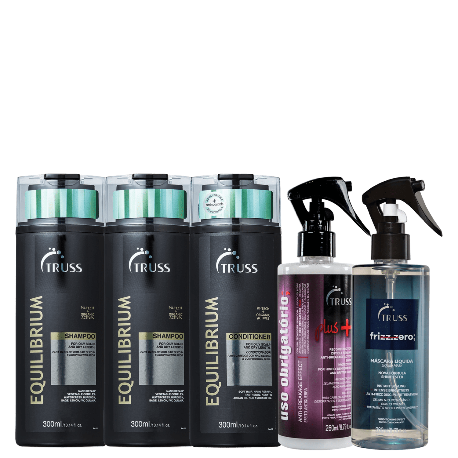 Kit TRUSS Equilibrium Frizz Zero & Uso Obrigatório Plus (5 Produtos)