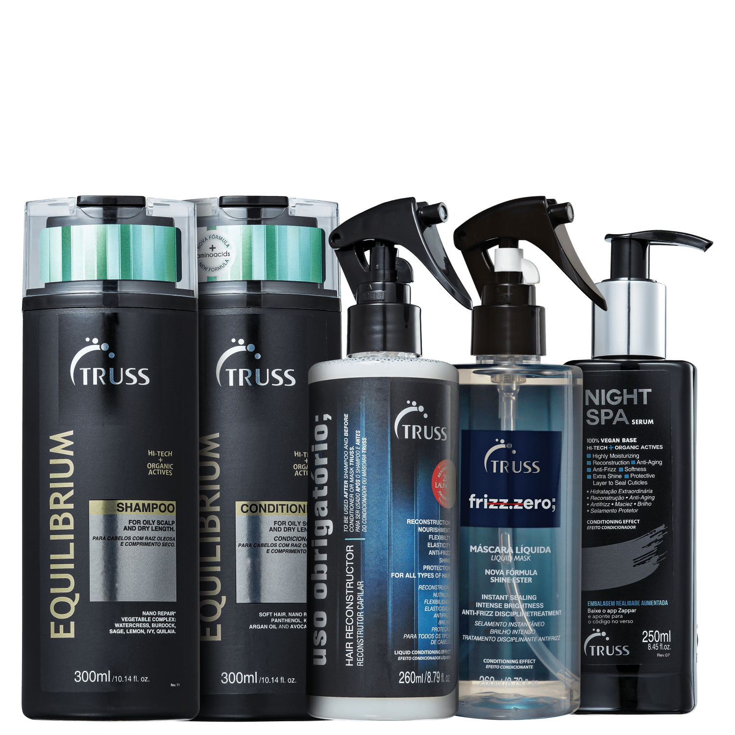 Kit TRUSS Equilibrium Combo SPA Frizz Zero & Uso Obrigatório (5 Produtos)