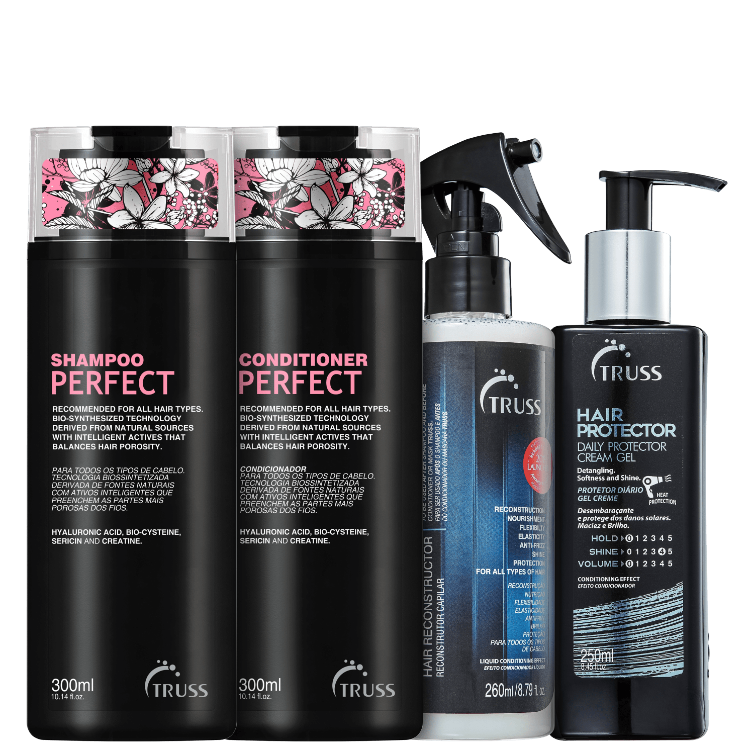 Kit TRUSS Perfect + Uso Obrigatório + Hair Protector (4 Produtos)