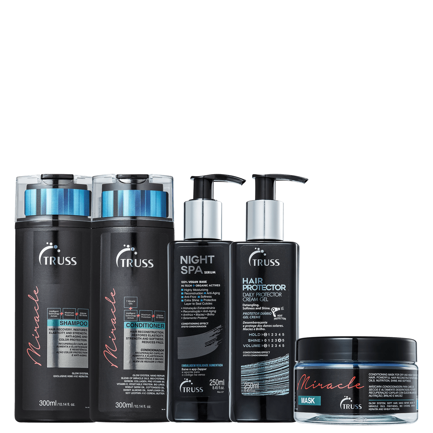 Kit TRUSS Miracle Hair Protector Night Spa (5 Produtos)