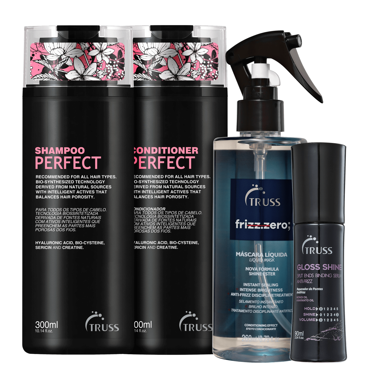 Kit TRUSS Mais Brilho Menos Frizz (4 Produtos)