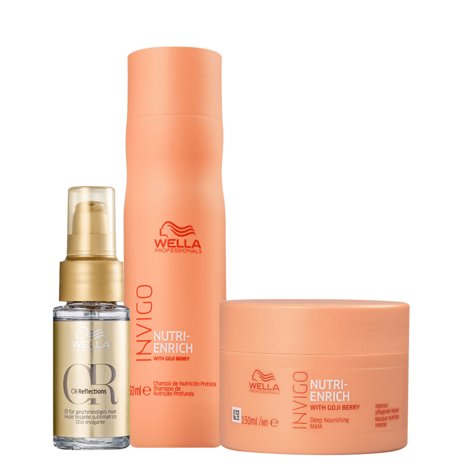 Kit Wella Professionals Invigo Nutri-Enrich + Oil Reflections Trio Care (3 Produtos)