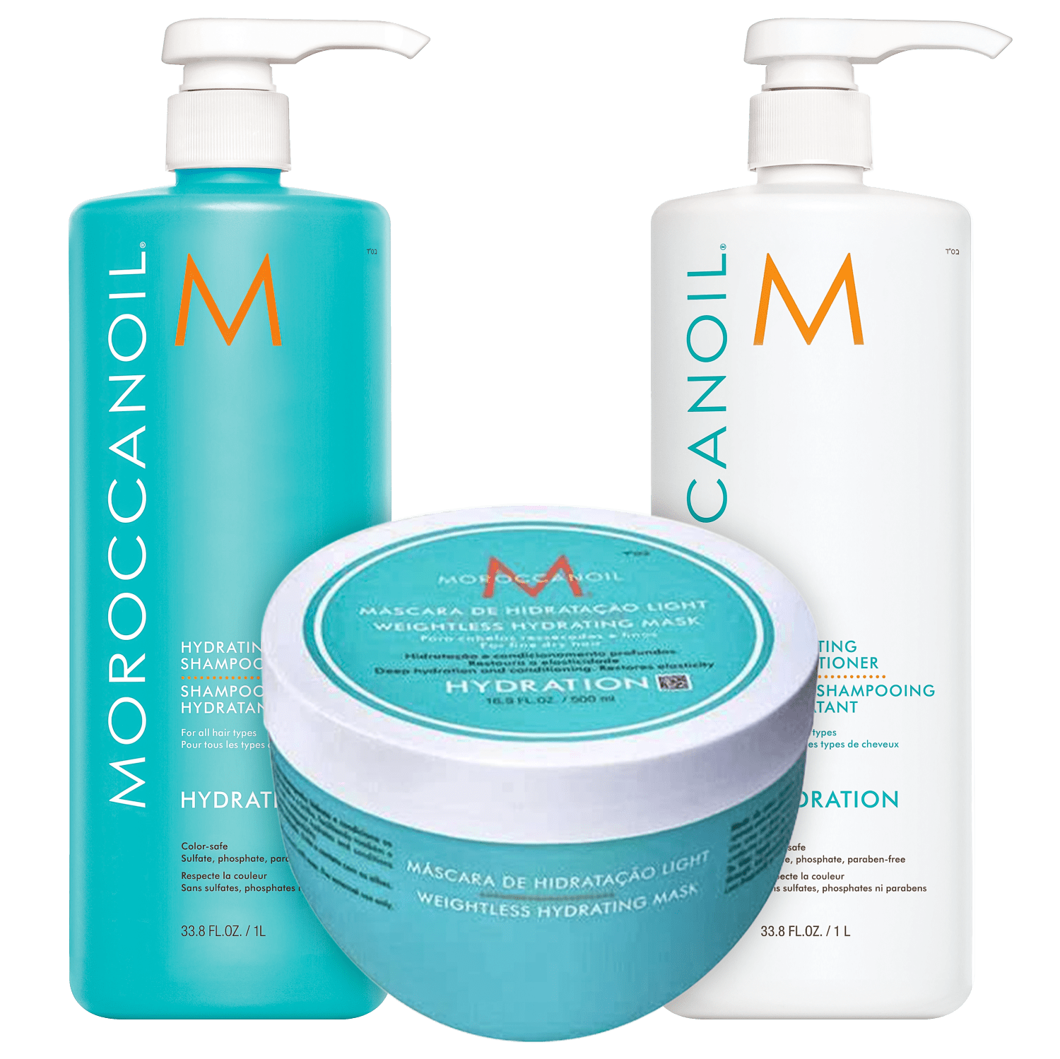 Kit Moroccanoil Hydration Light Salon (3 Produtos)