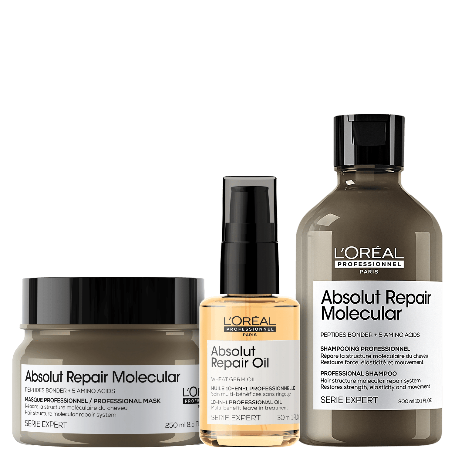 Kit L'Oréal Professionnel Absolut Repair Molecular + Repair Oil (3 Produtos)