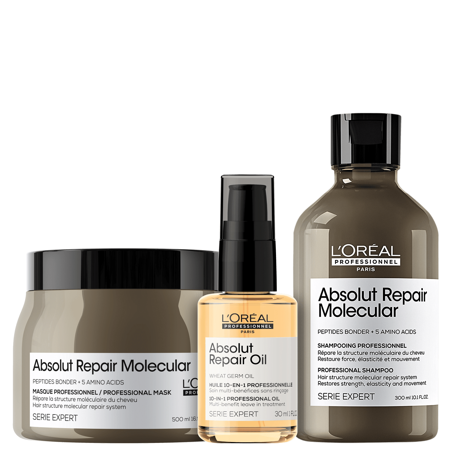 Kit L'Oréal Professionnel Absolut Repair Molecular + Repair Oil Trio (3 Produtos)