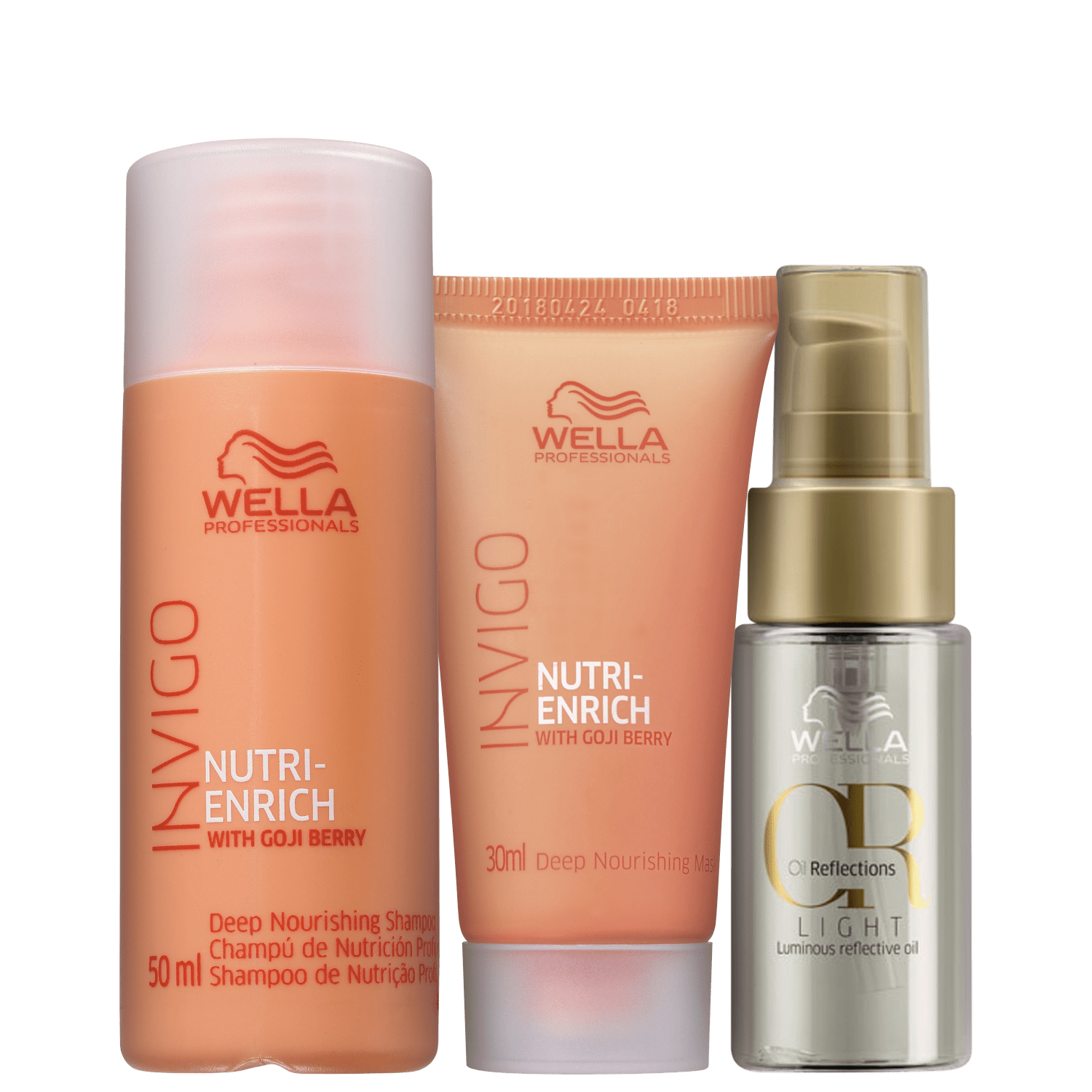 Kit Wella Professionals Invigo Nutri-Enrich Oil Reflections Light Mini (3 Produtos)