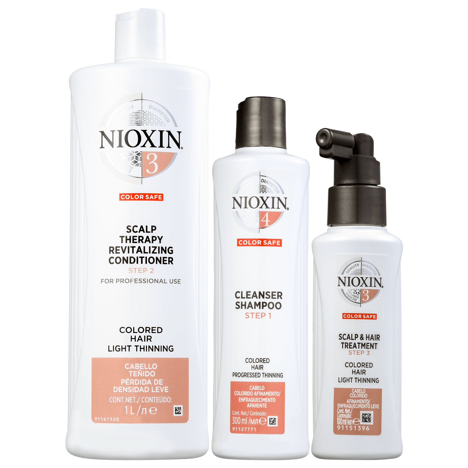 Kit Nioxin Sistema 3 e 4 Trio (3 Produtos)