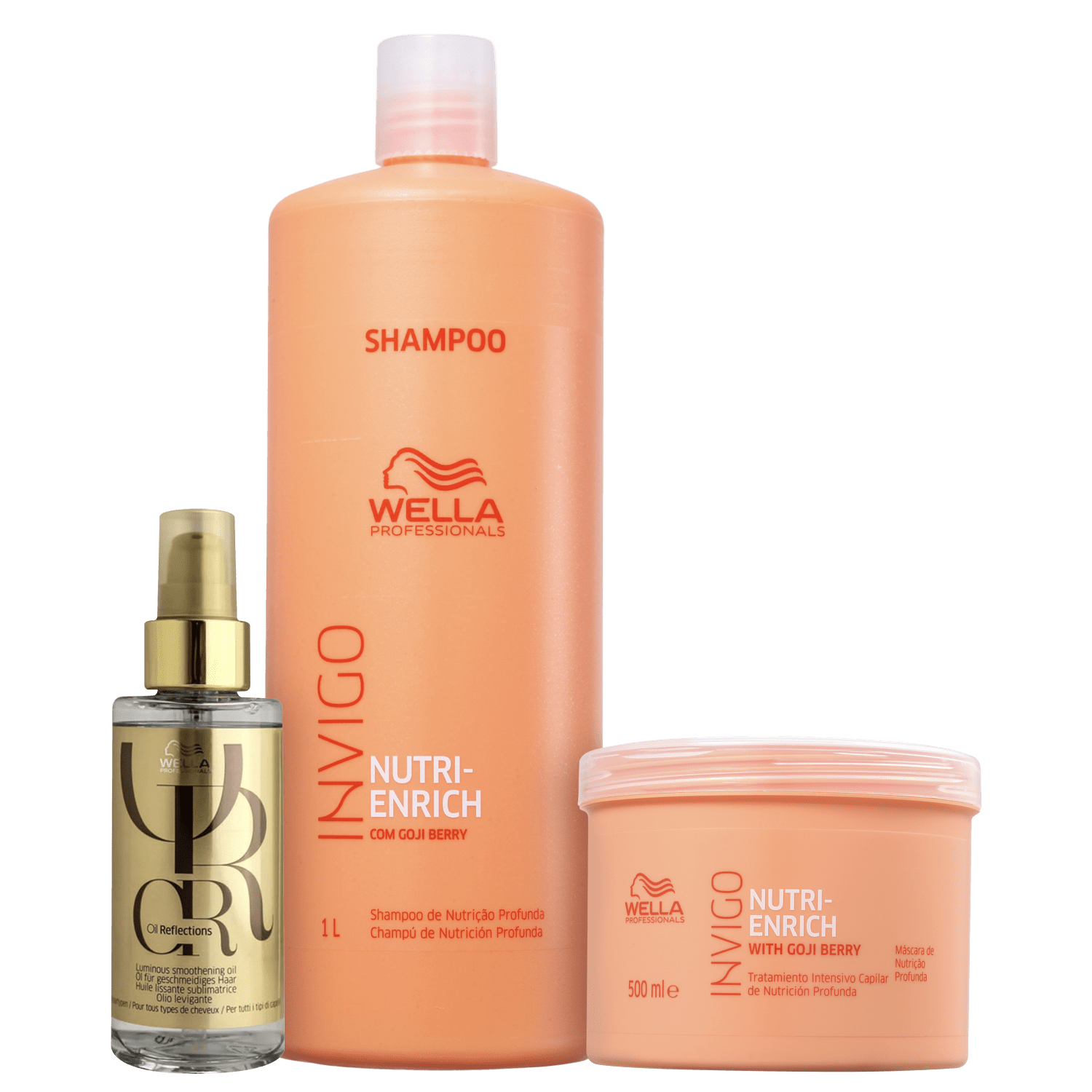 Kit Wella Professionals Invigo Nutri-Enrich Triplo Shine Salon (3 Produtos)
