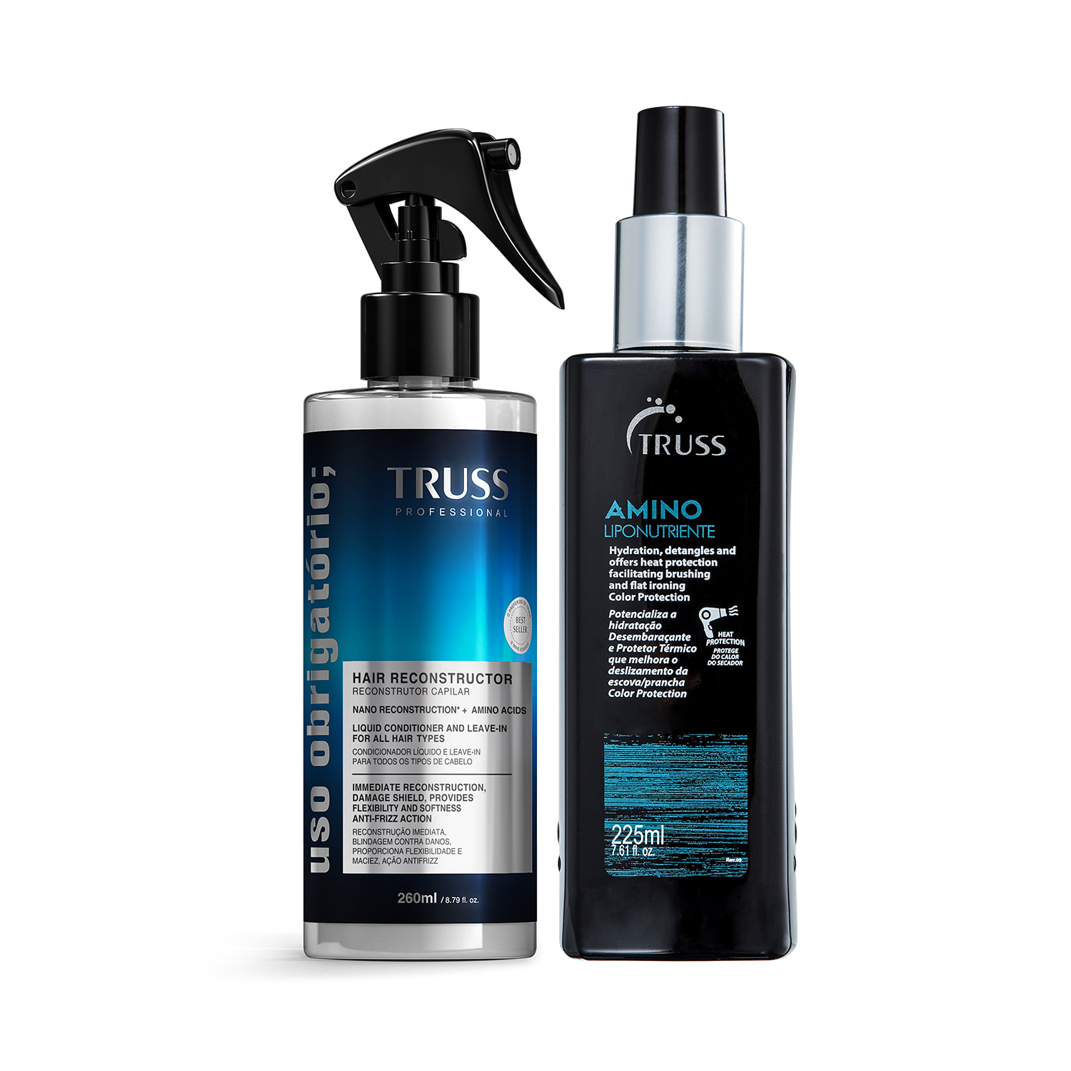 Combo Truss: Spray Uso Obrigatório; 260ml + Protetor Térmico Amino 225ml