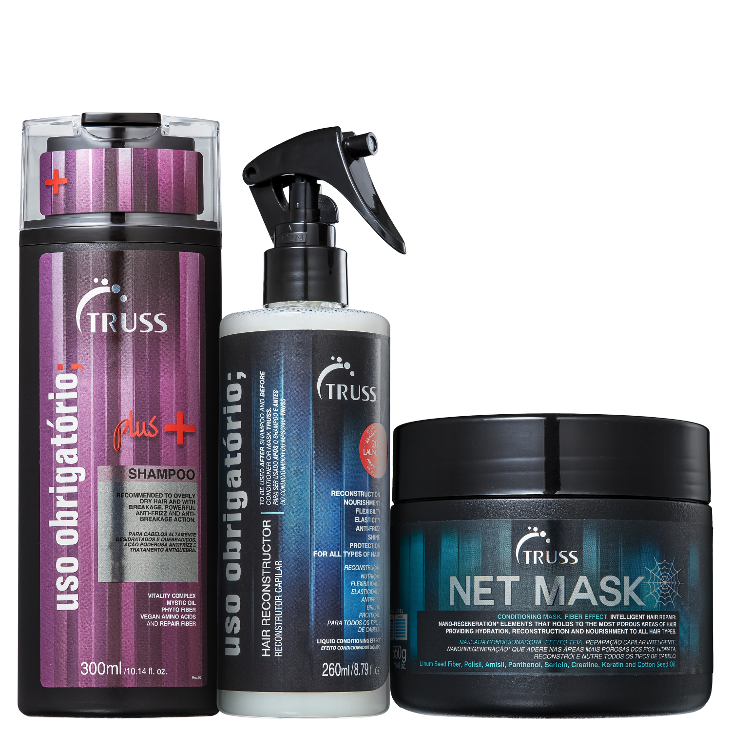 Kit TRUSS Uso Obrigatório Plus + Net Mask + Uso Obrigatório (3 Produtos)