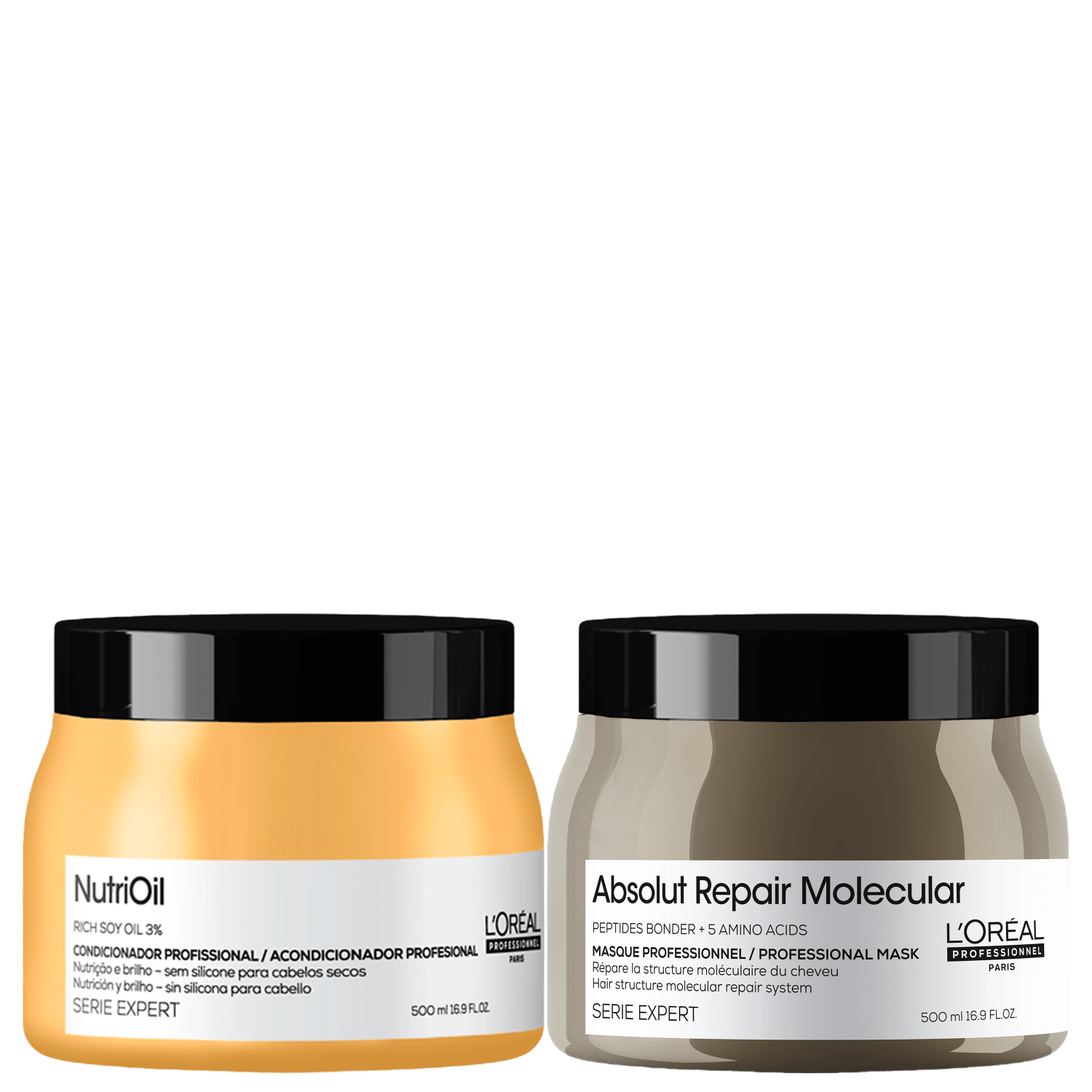 Kit L'Oréal Professionnel Absolut Repair Molecular + NutriOil Masks Salon (2 Produtos)
