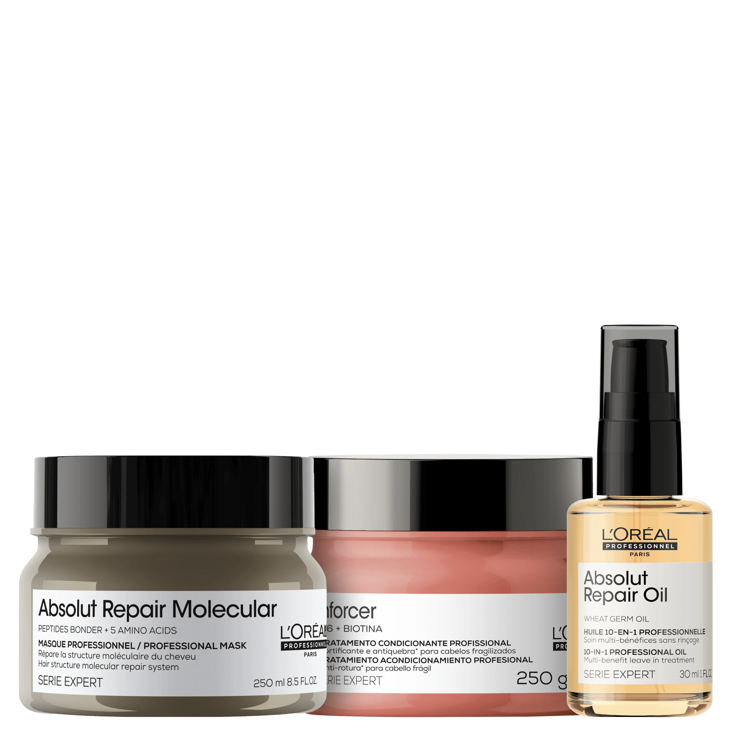 Kit L'Oréal Professionnel Absolut Repair Molecular Inforcer Masks + Repair Oil Mini (3 Produtos)