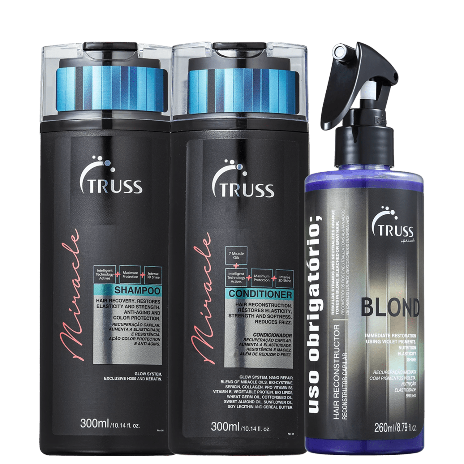 Kit TRUSS Miracle Duo + Uso Obrigatório Blond (3 Produtos)
