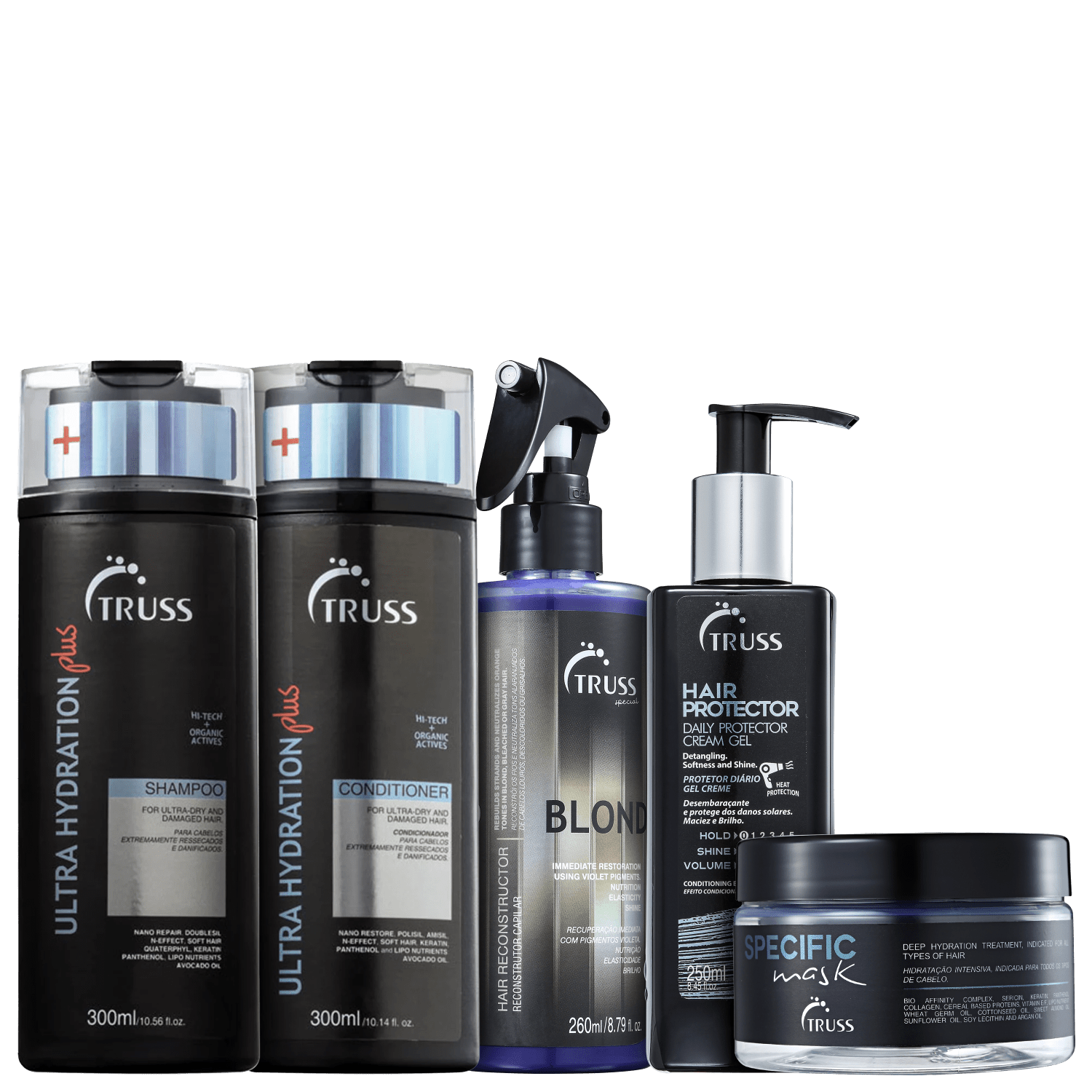 Kit TRUSS Loiro Protegido e Reparado (5 Produtos)