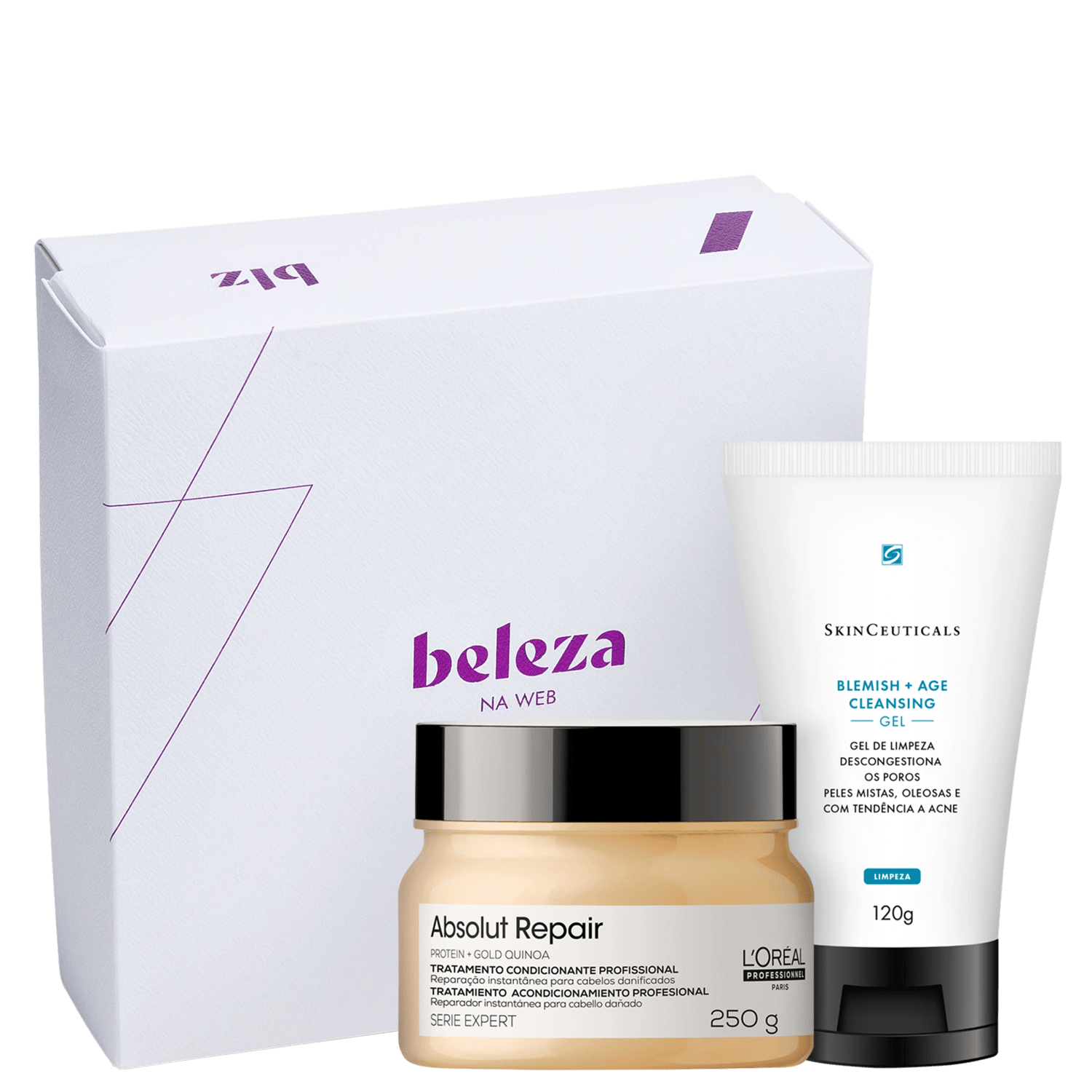 Kit Beleza na Web L'Oréal Professionnel Absolut Repair Gold Quinoa + SkinCeuticals Blemish + Age Cleansing (3 Produtos)