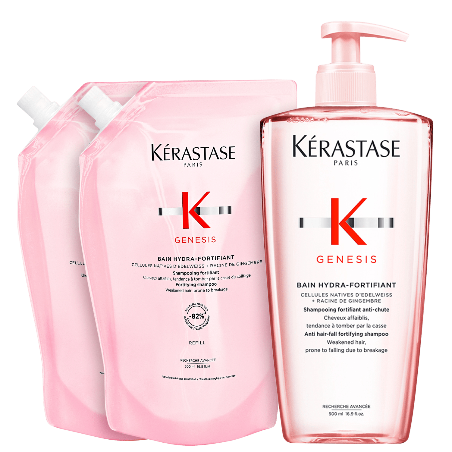 Kit Kérastase Genesis Bain Hydra-Fortifiant Trio Refil (3 Produtos)