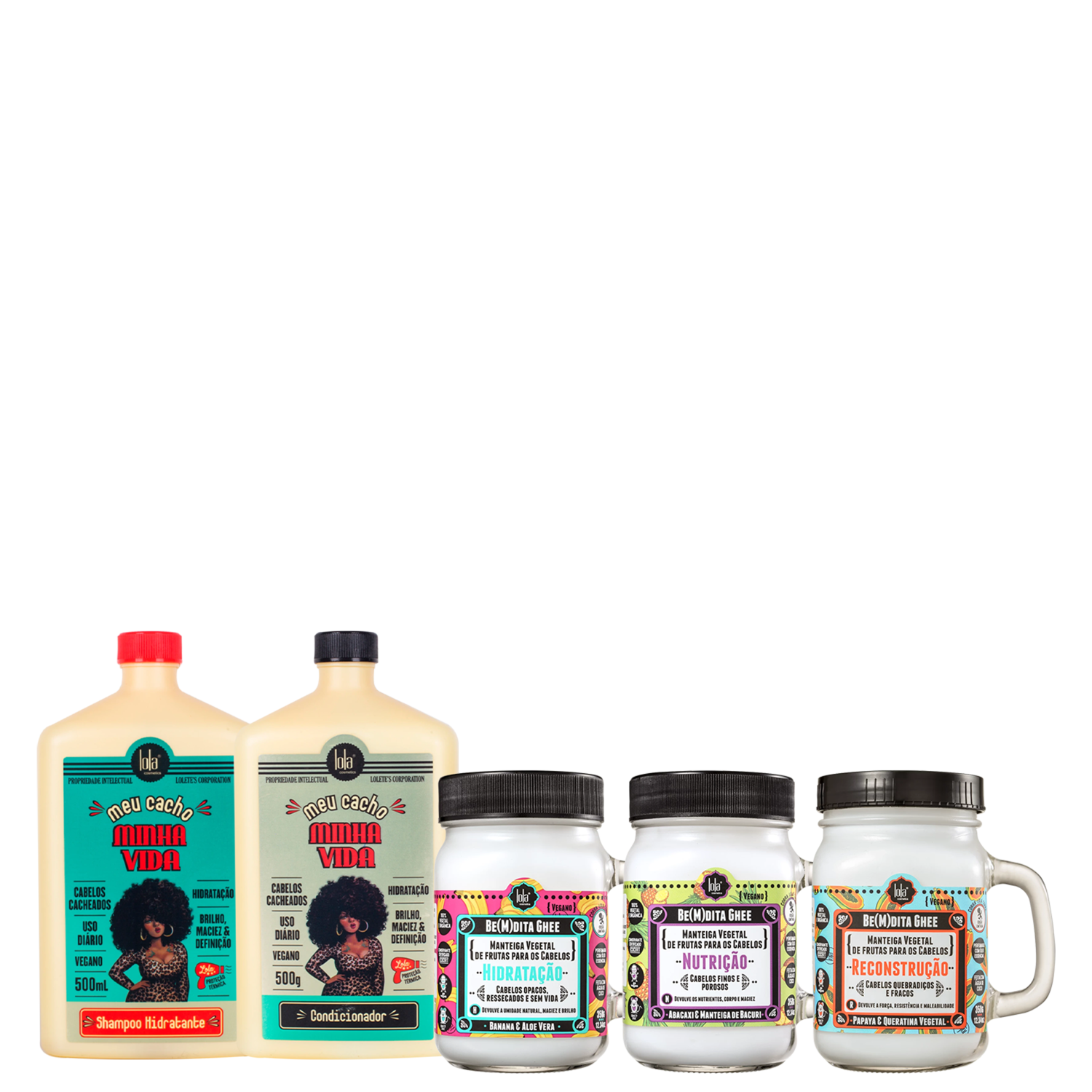 Kit Lola From Rio Meu Cacho Minha Vida + Be(M)dita Ghee (5 Produtos)