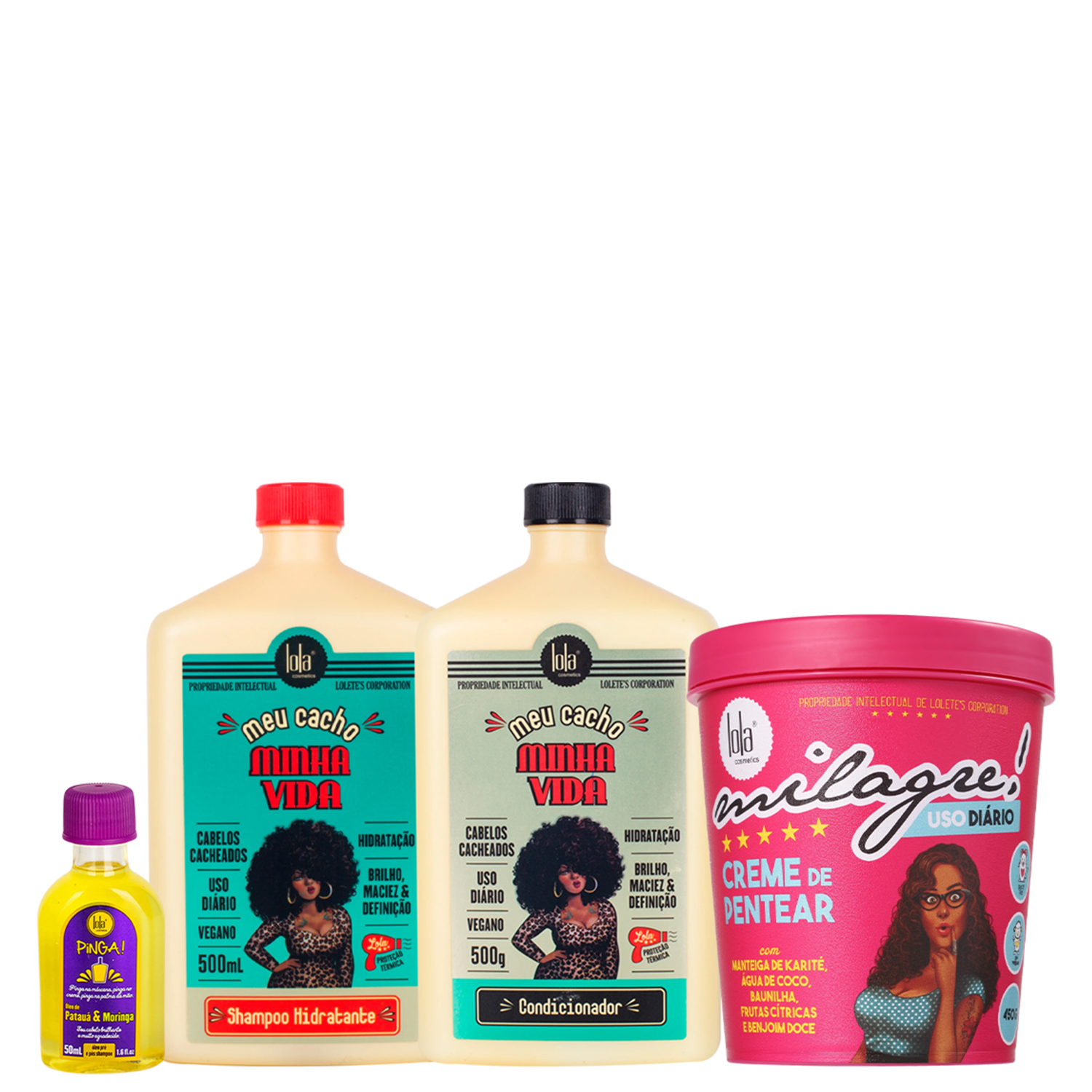 Kit Lola From Rio Meu Cacho Minha Vida + Pinga! + Milagre! (4 Produtos)