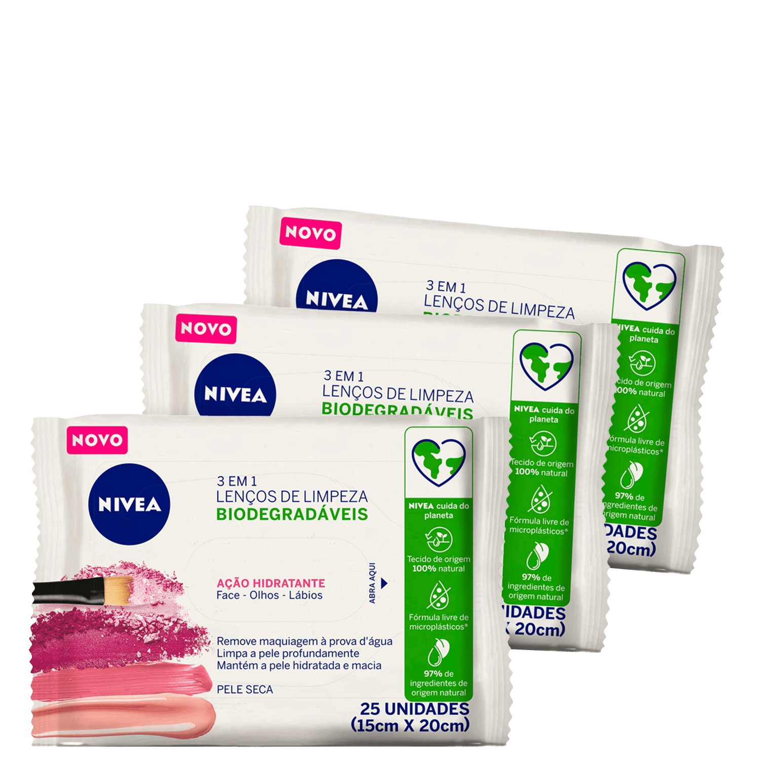 Kit NIVEA Ação Hidratante 3 em 1 (3 x 25 Unidades)