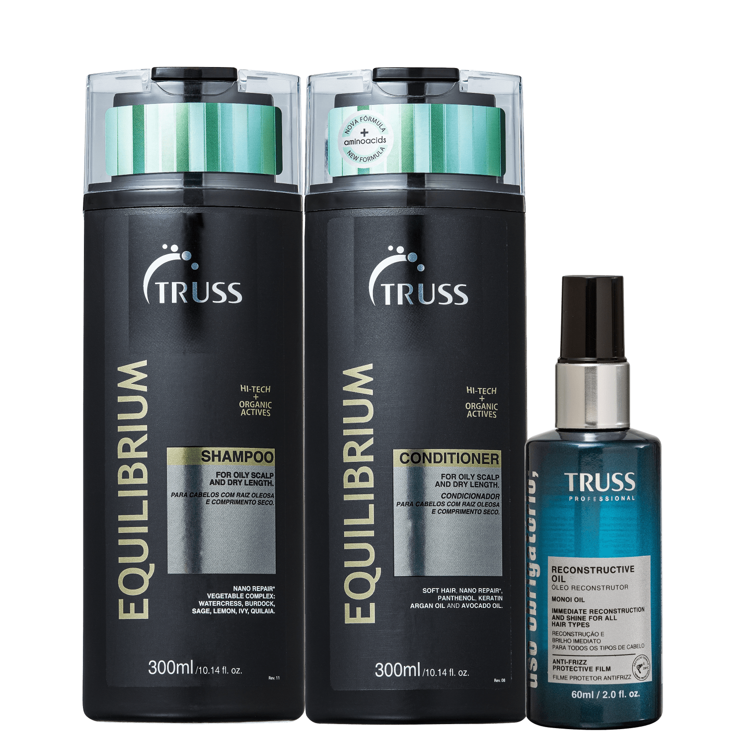Kit TRUSS Equilibrium + Uso Obrigatório Oil Trio (3 Produtos)