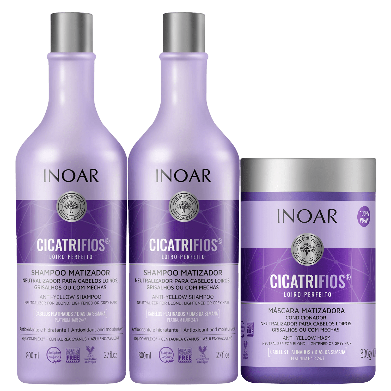 Kit Inoar Cicatrifios Loiro Perfeito Trio (3 Produtos)