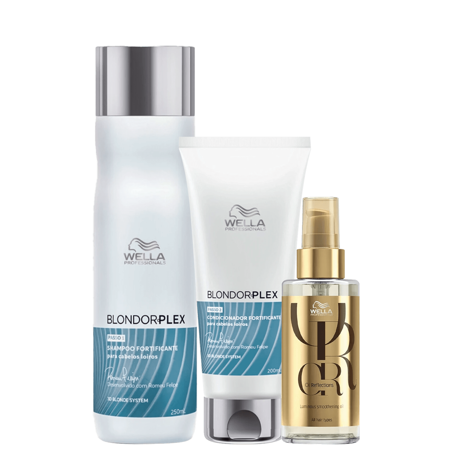 Kit Wella Professionals BlondorPlex Oil Reflections Luminous (3 Produtos)