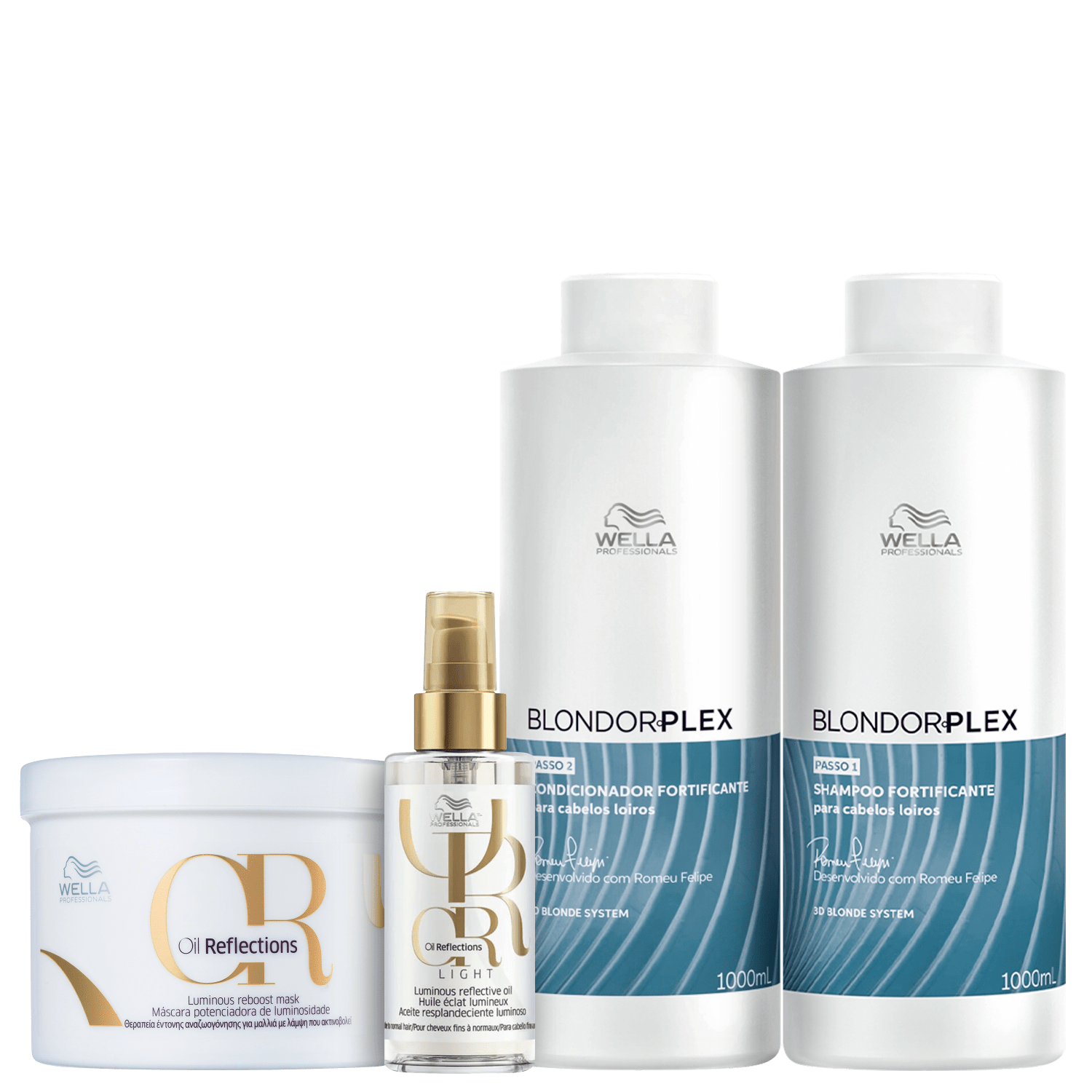 Kit Wella Professionals BlondorPlex Oil Reflections Light Super (4 Produtos)