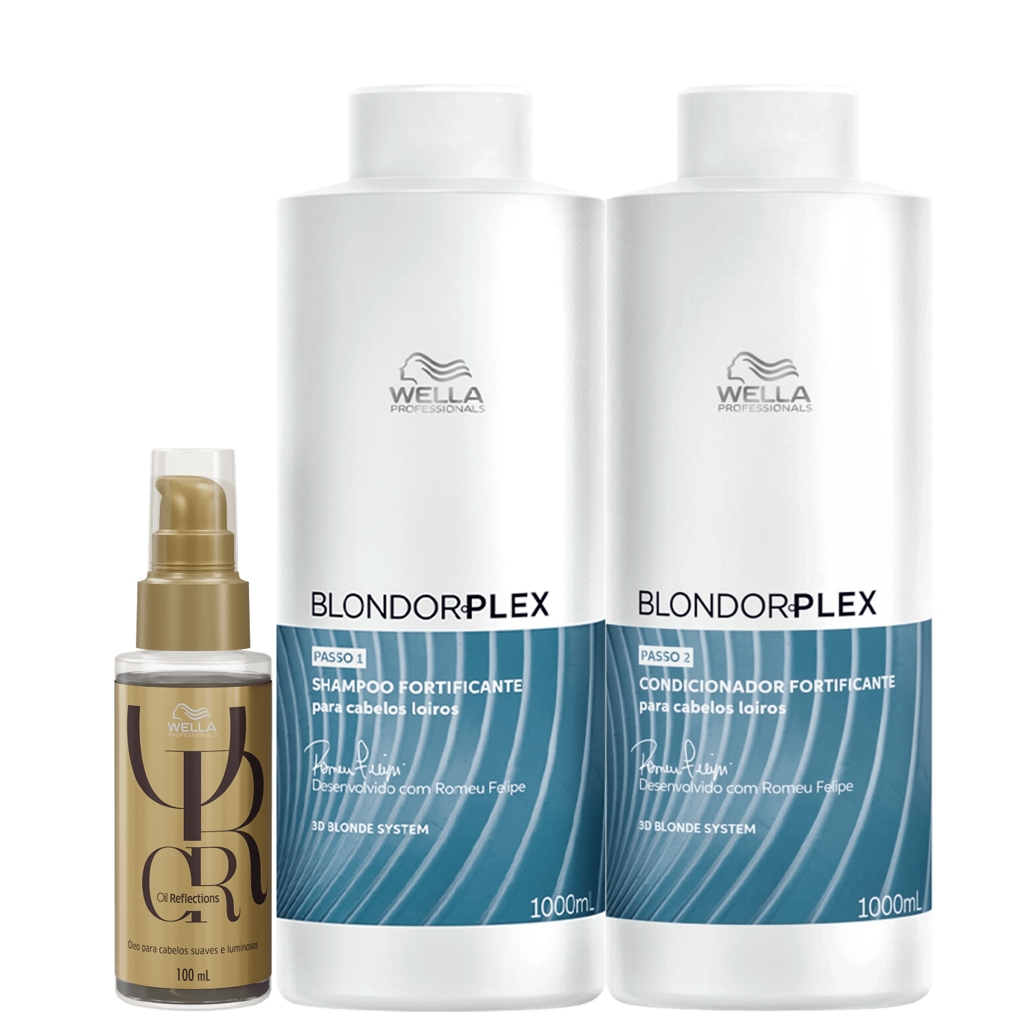 Kit Wella Professionals BlondorPlex Oil Reflections Luminous Super (3 Produtos)