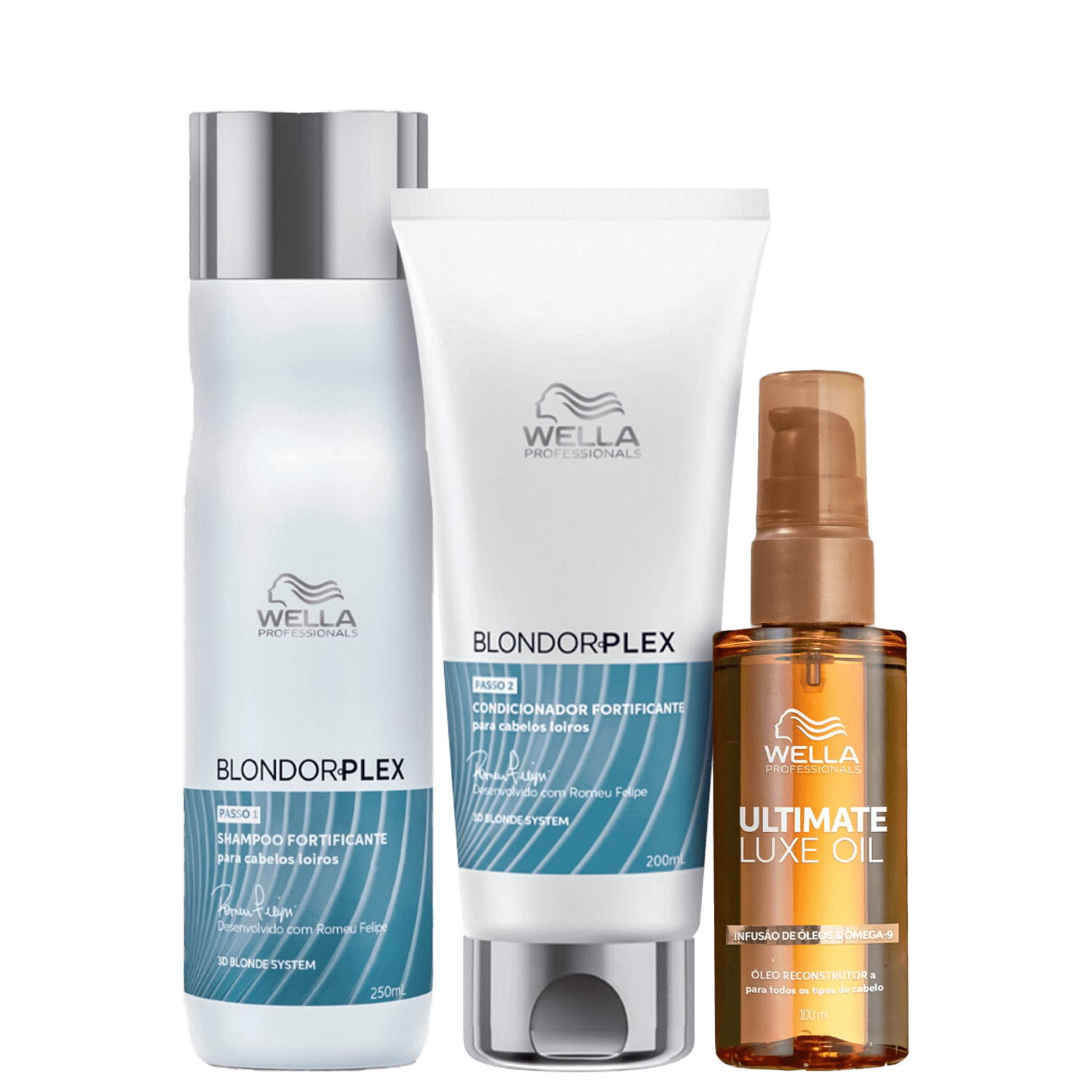 Kit Wella Professionals BlondorPlex Ultimate Luxe Oil Trio (3 Produtos)