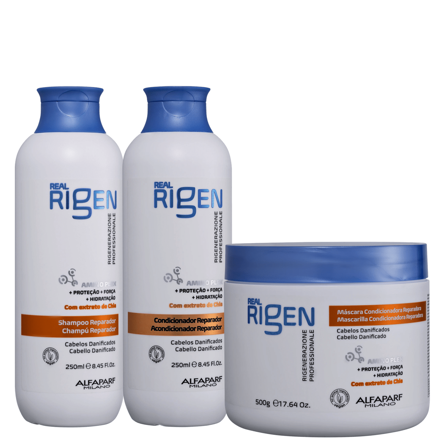 Kit Alfaparf Milano Real Rigen Reparador Trio Home Care (3 Produtos)
