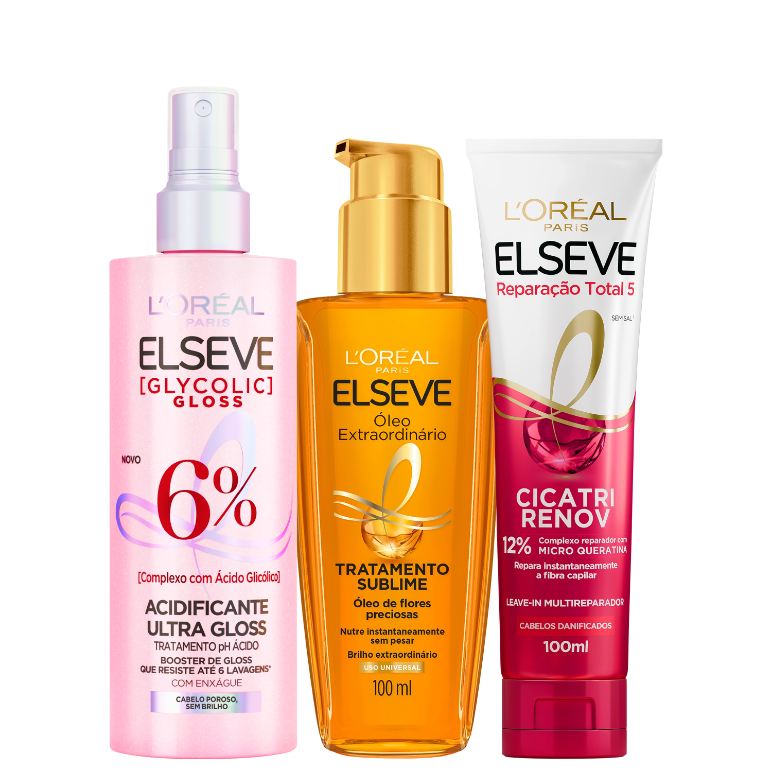 Kit Elseve L'Oréal Paris Reparação Extraordinária Trio (3 Produtos)
