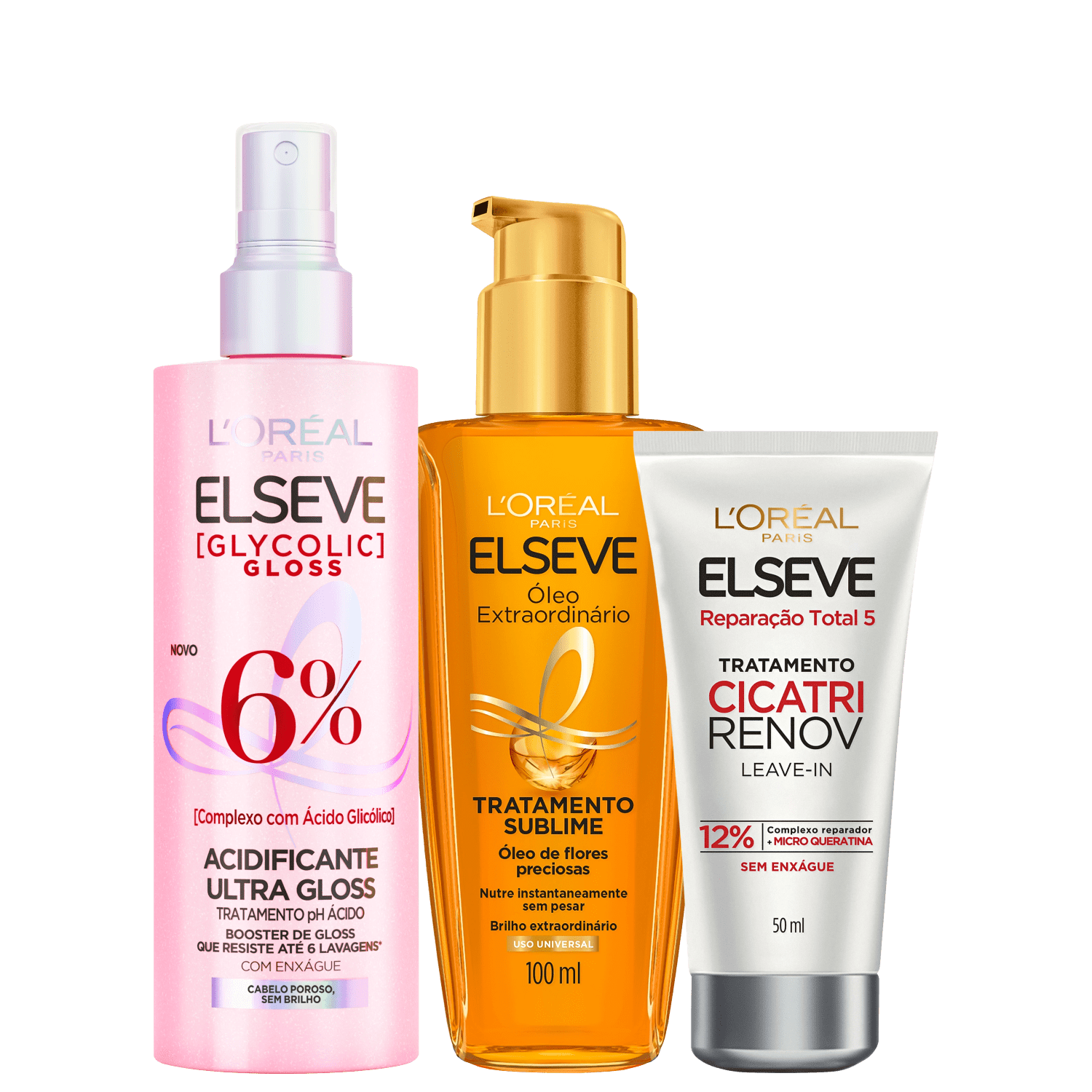 Kit Elseve Reparação & Brilho (3 Produtos)