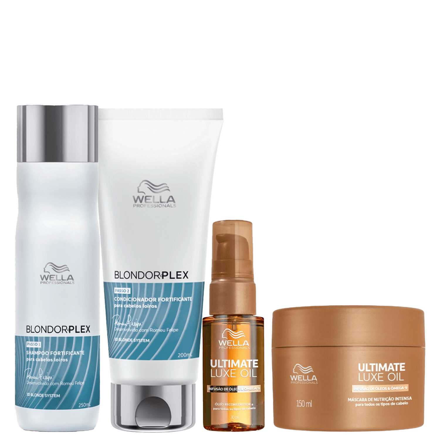 Kit Wella Professionals Ultimate Luxe Oil + BlondorPlex Quarteto (4 Produtos)