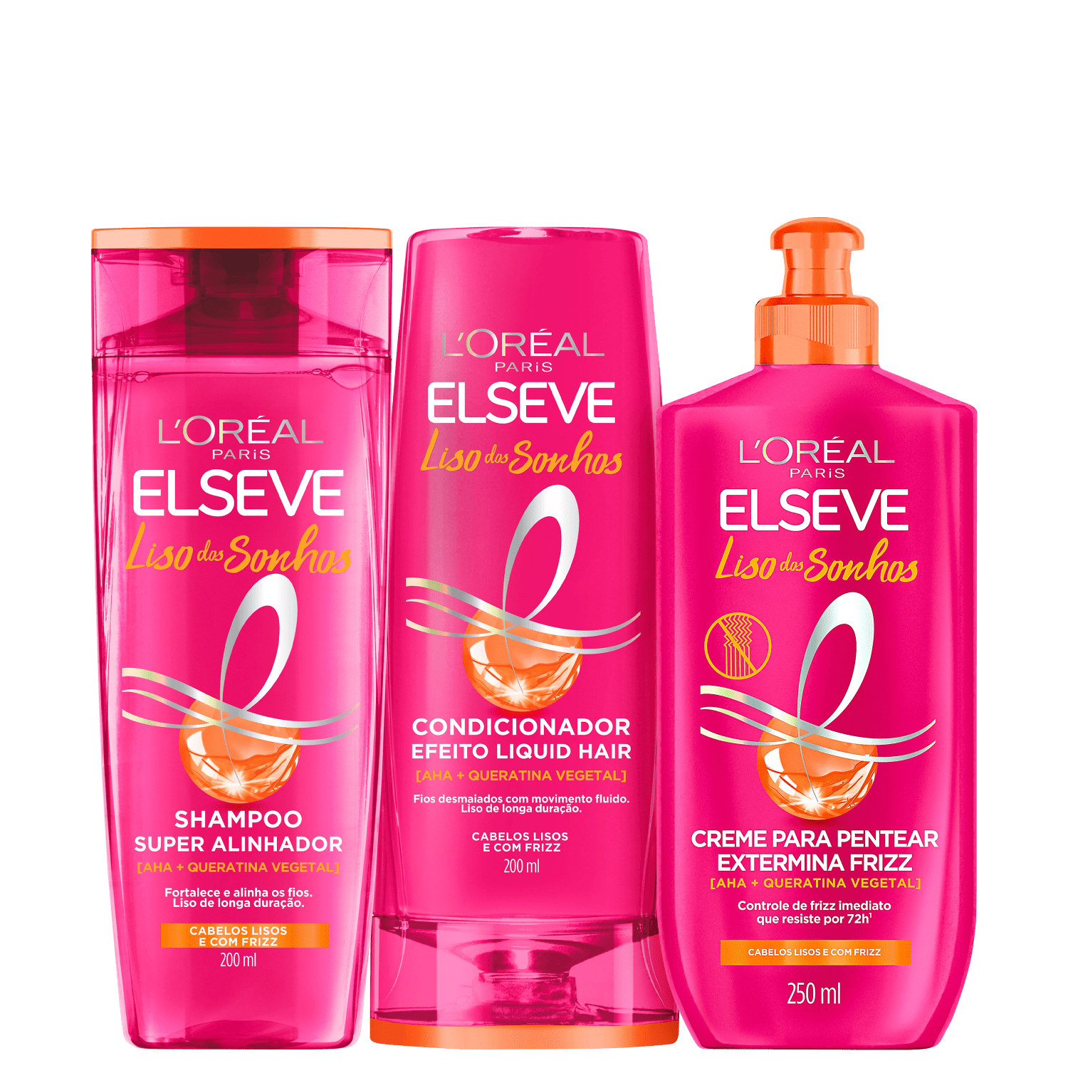 Kit Elseve Liso dos Sonhos Home Trio Treat (3 Produtos)