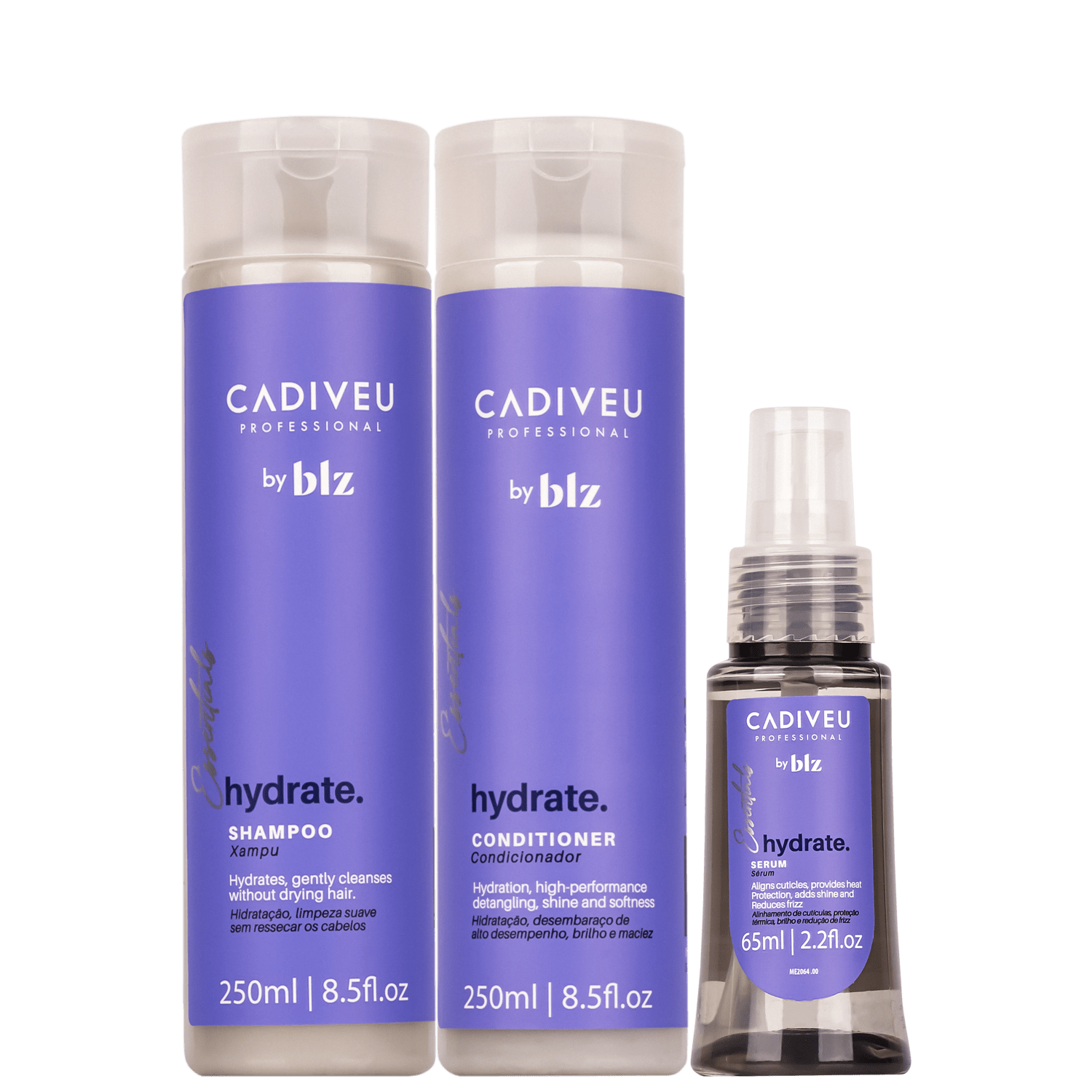 Kit Cadiveu Professional Essentials Hydrate by BLZ Hair Care (3 Produtos)