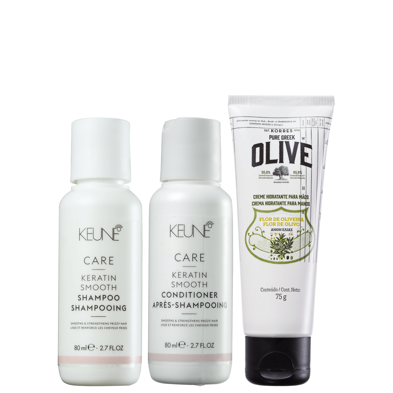Kit Beleza na Web Keune Keratin Smooth Mini + Korres Olive Mãos (3 Produtos)