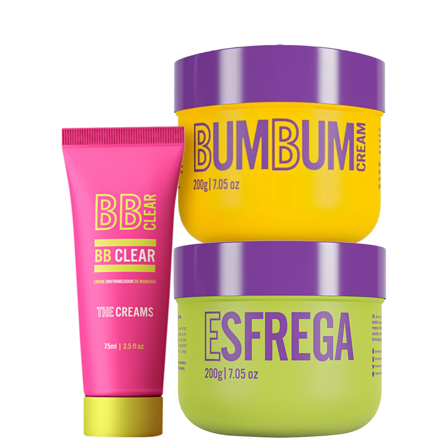 Kit Beleza Brasileira Bumbum Cream + Esfrega + BB Clear (3 Produtos)