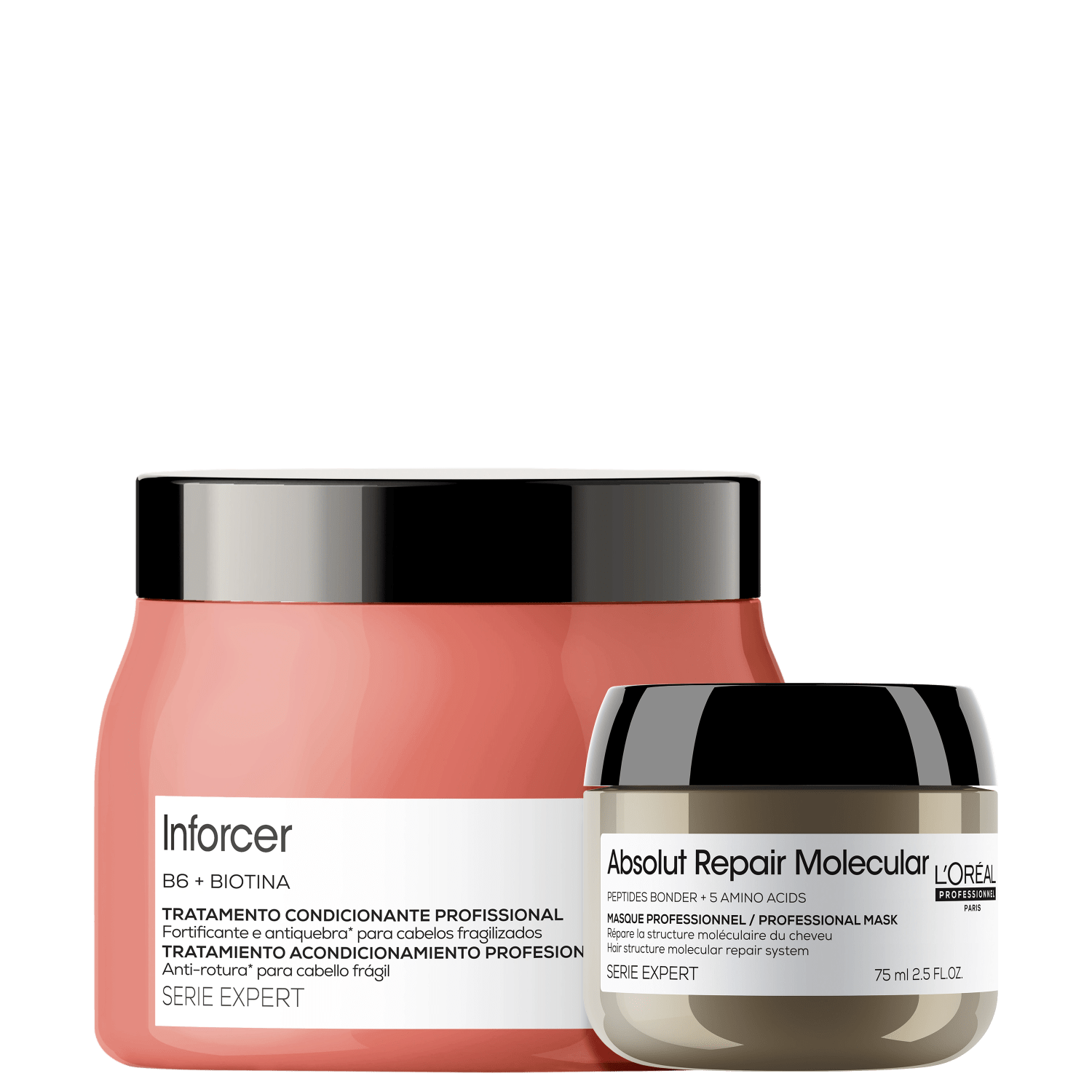 Kit L'Oréal Professionnel Absolut Repair Molecular + Inforcer Masks Duo (2 Produtos)