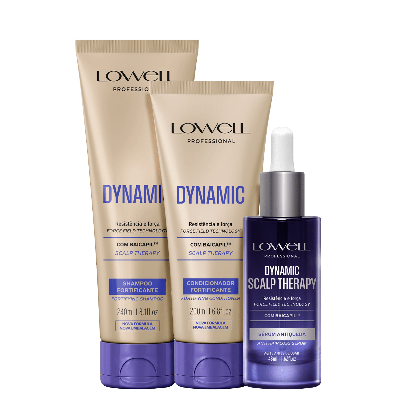 Kit Lowell Dynamic Scalp Therapy Trio Care (3 Produtos)