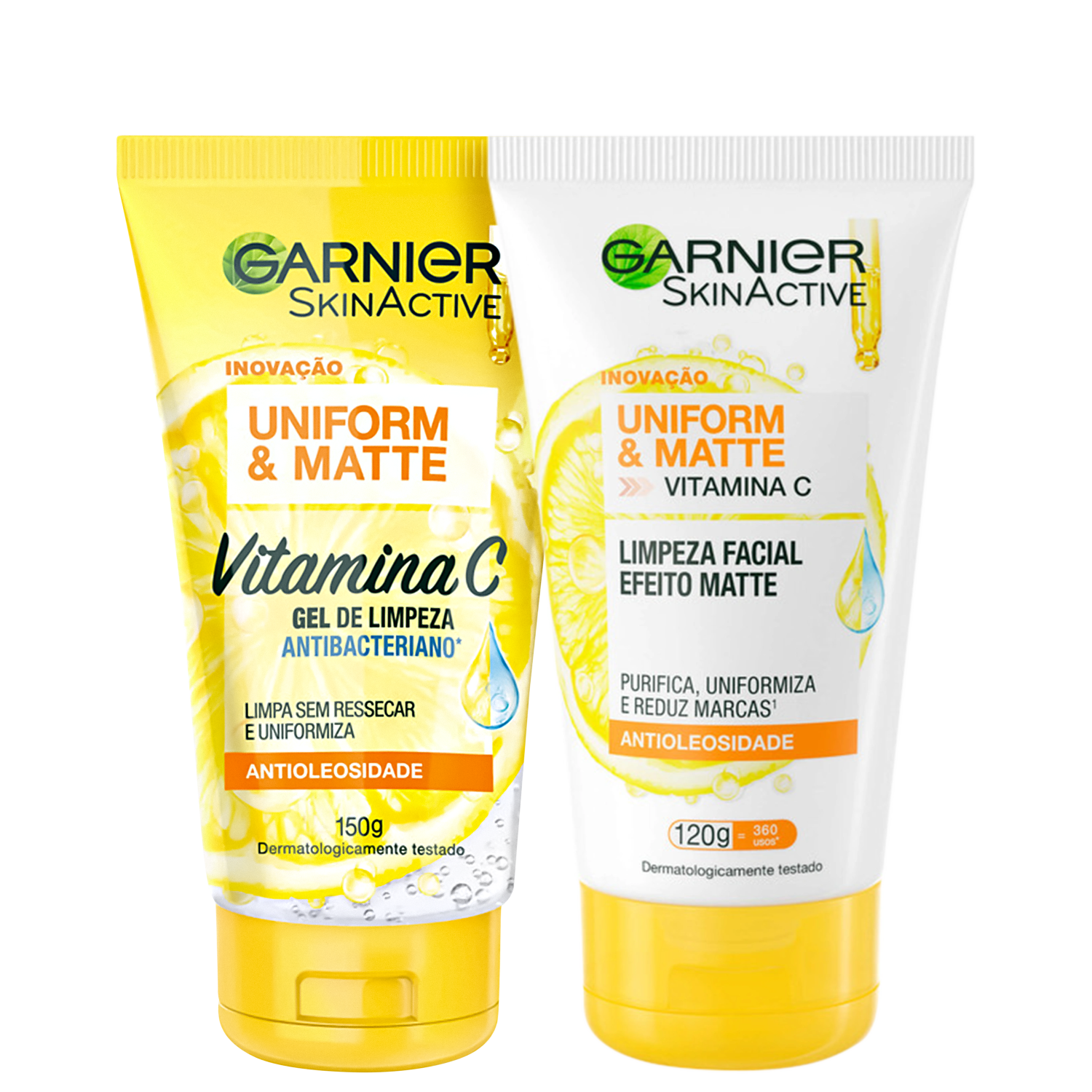Kit Garnier SkinActive Uniform & Matte Vitamina C Duo Limpeza (2 Produtos)