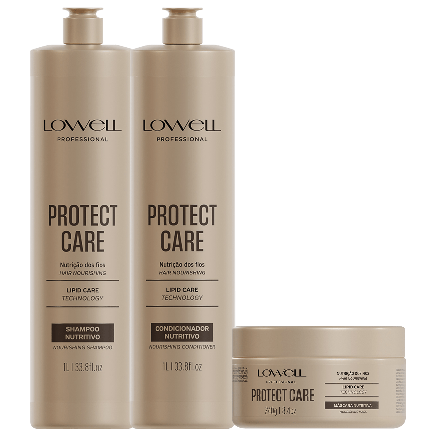Kit Lowell Protect Care Nutrição Salon (3 Produtos)