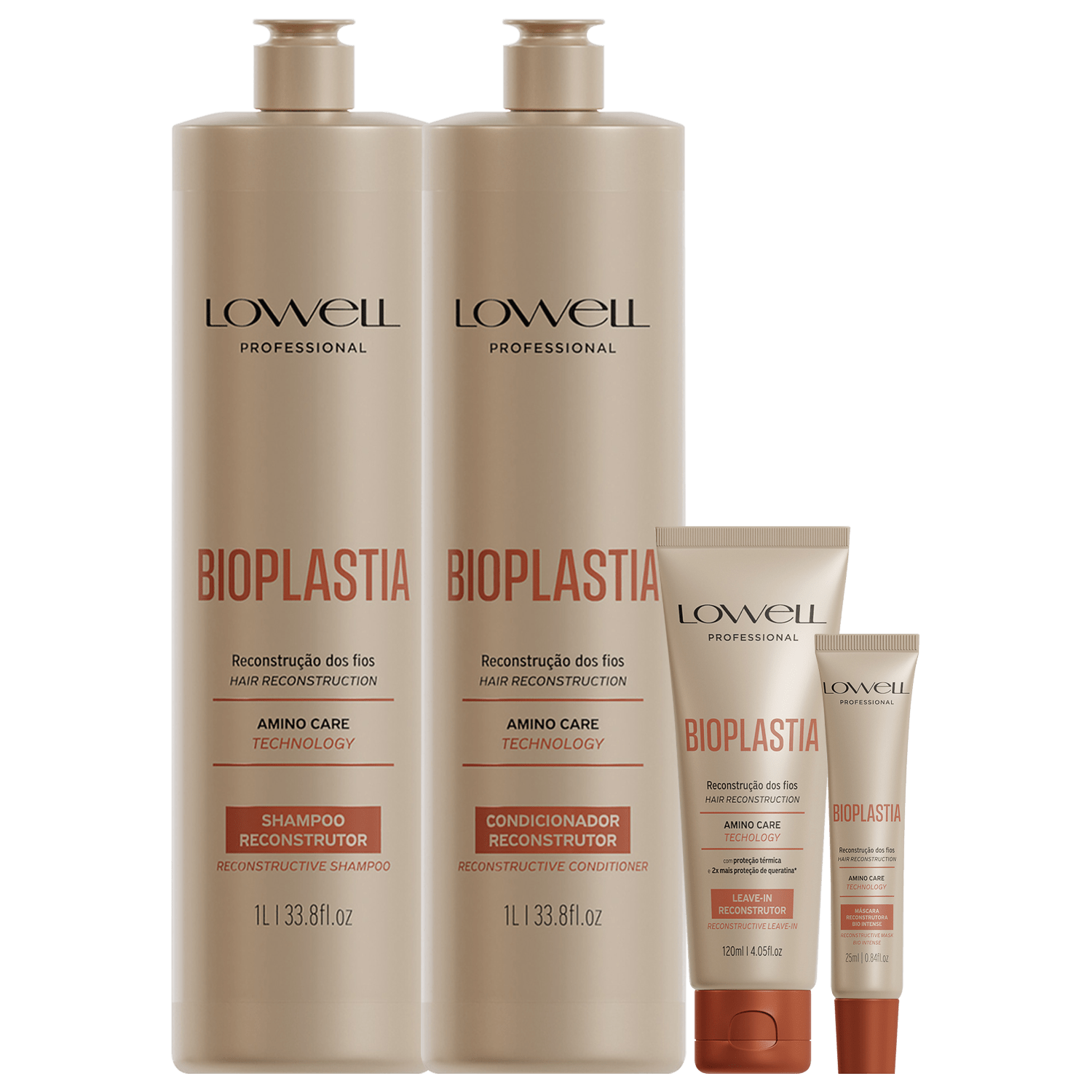 Kit Lowell Bioplastia Reconstrução Salon (4 Produtos)