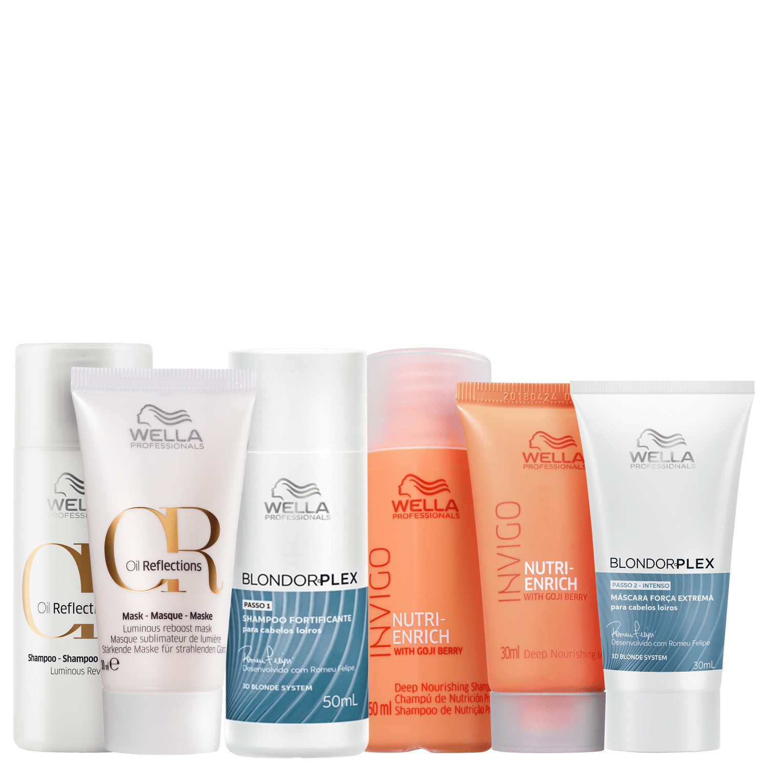 Kit Wella Professionals BlondorPlex Invigo Nutri-Enrich Oil Reflections Mini (6 Produtos)