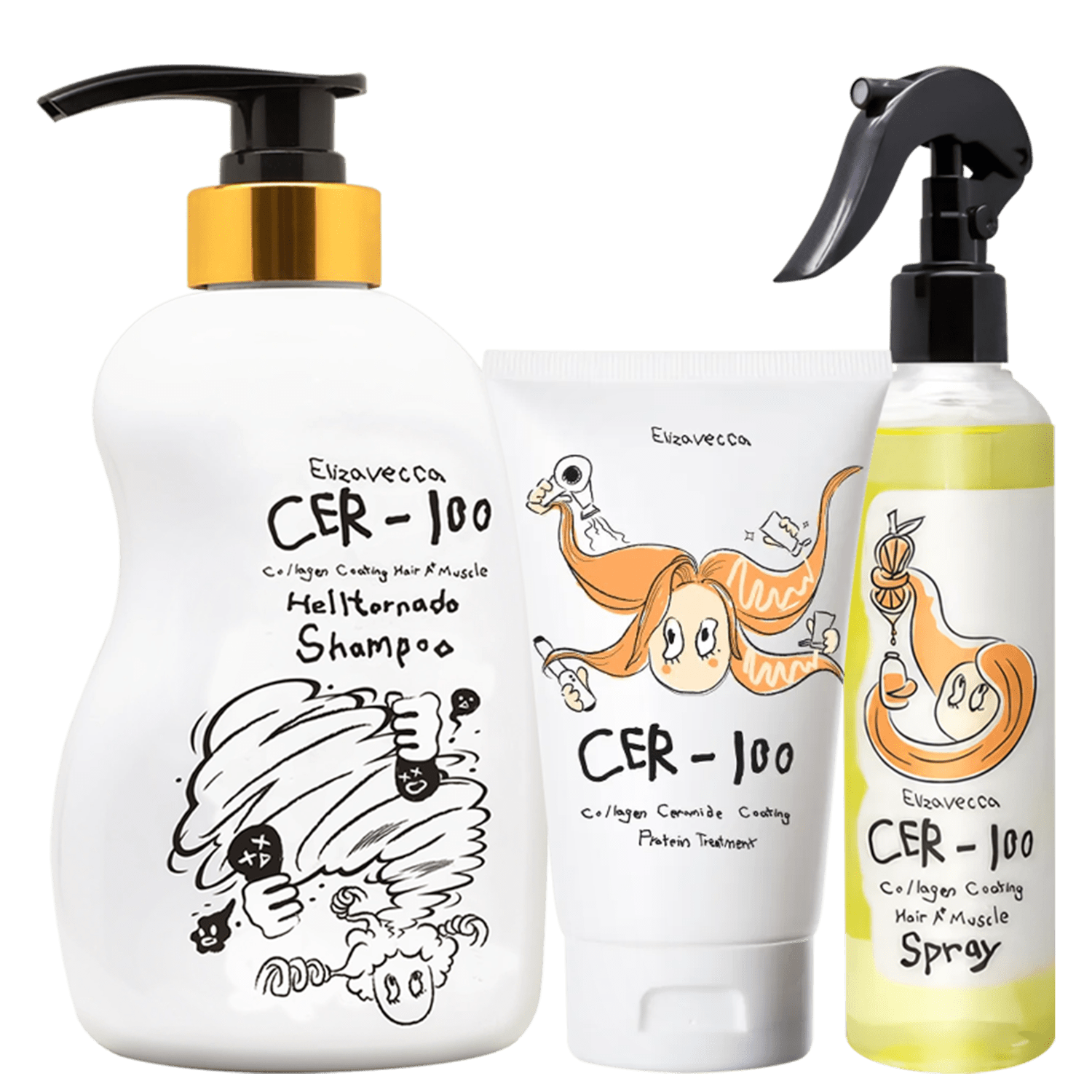 Kit Elizavecca CER-100 Couro Cabeludo (3 Produtos)