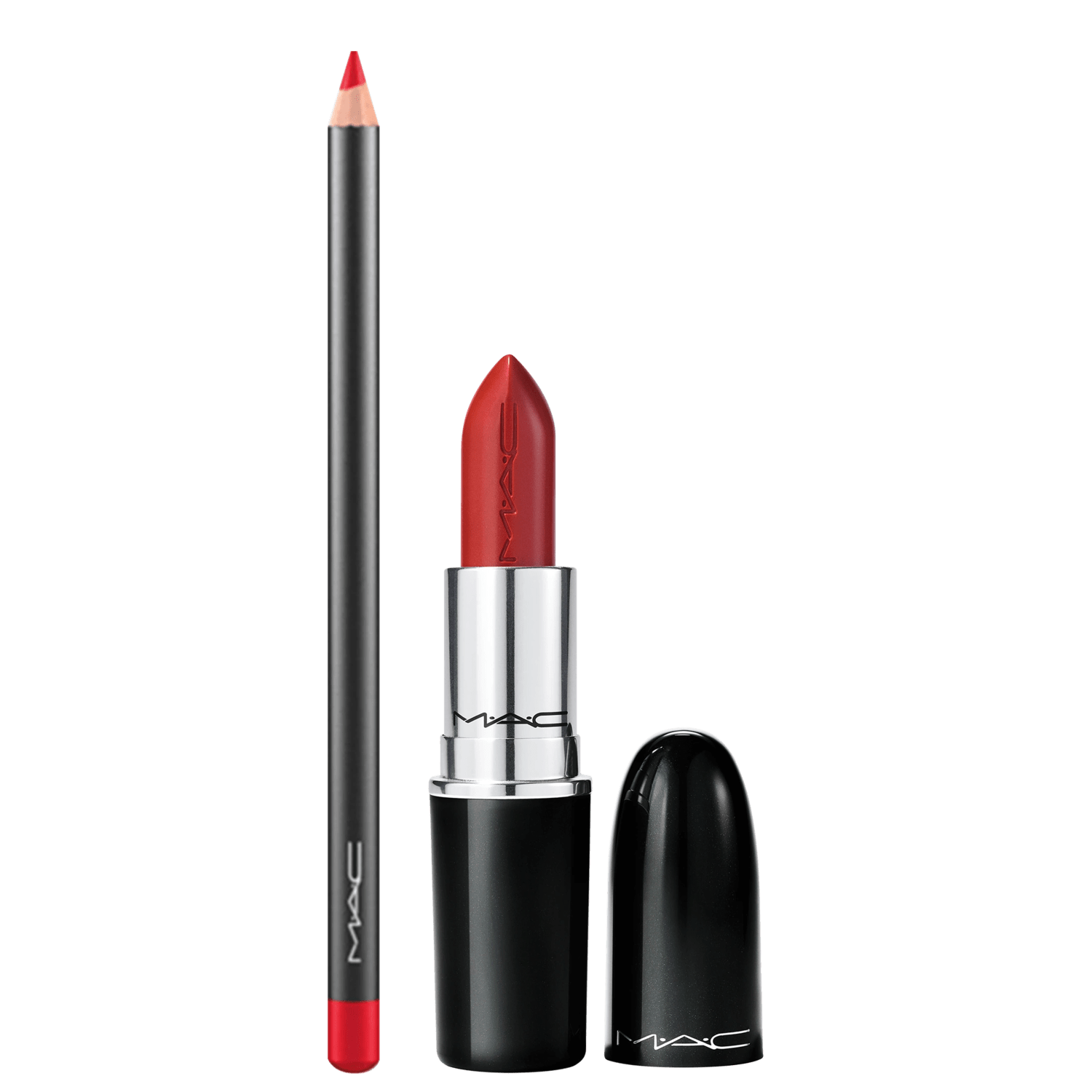 Kit M·A·C Lustreglass Lady Bug + Lip Pencil Ruby Woo (2 Produtos)