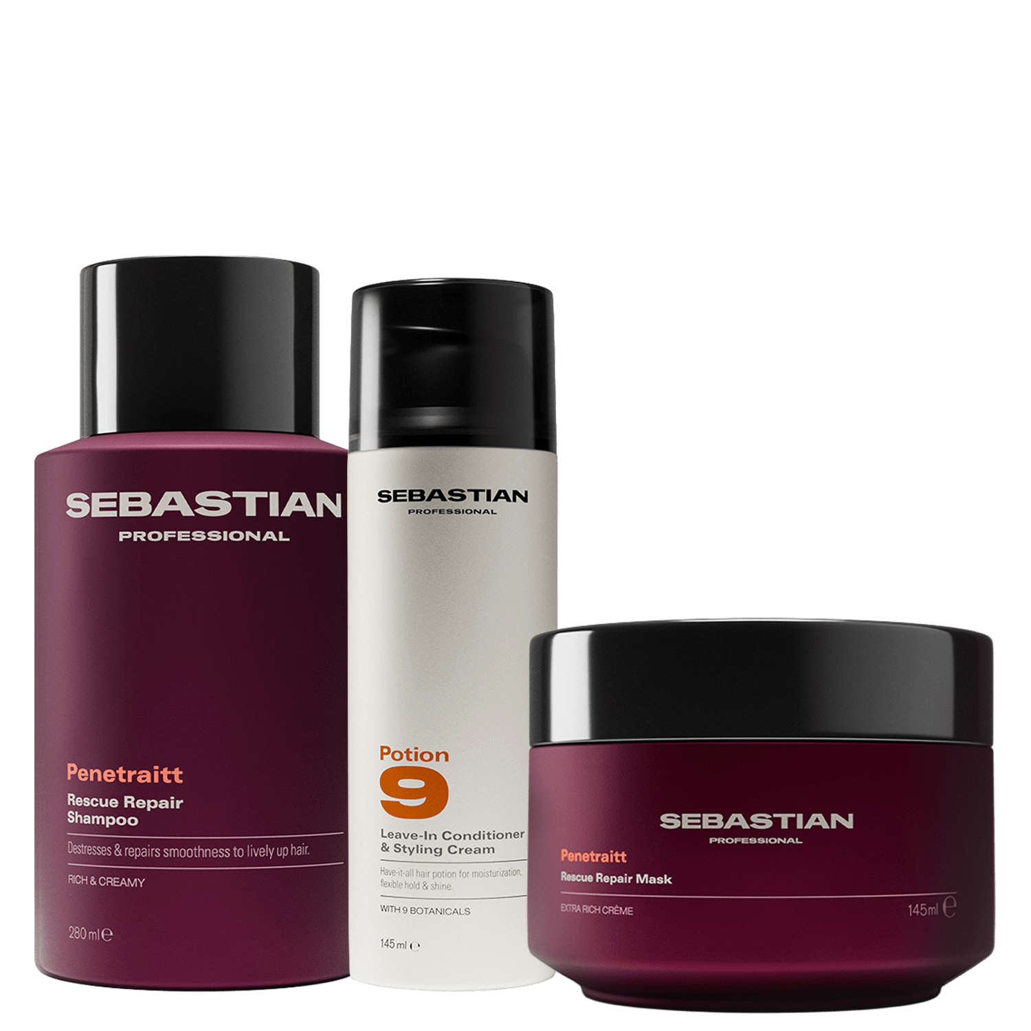 Kit Sebastian Professional Penetraitt Mask Potion9 (3 Produtos)