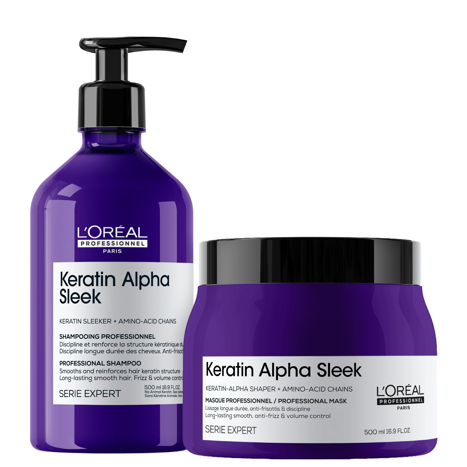 Kit L'Oréal Professionnel Keratin Alpha Sleek Duo Super (2 Produtos)